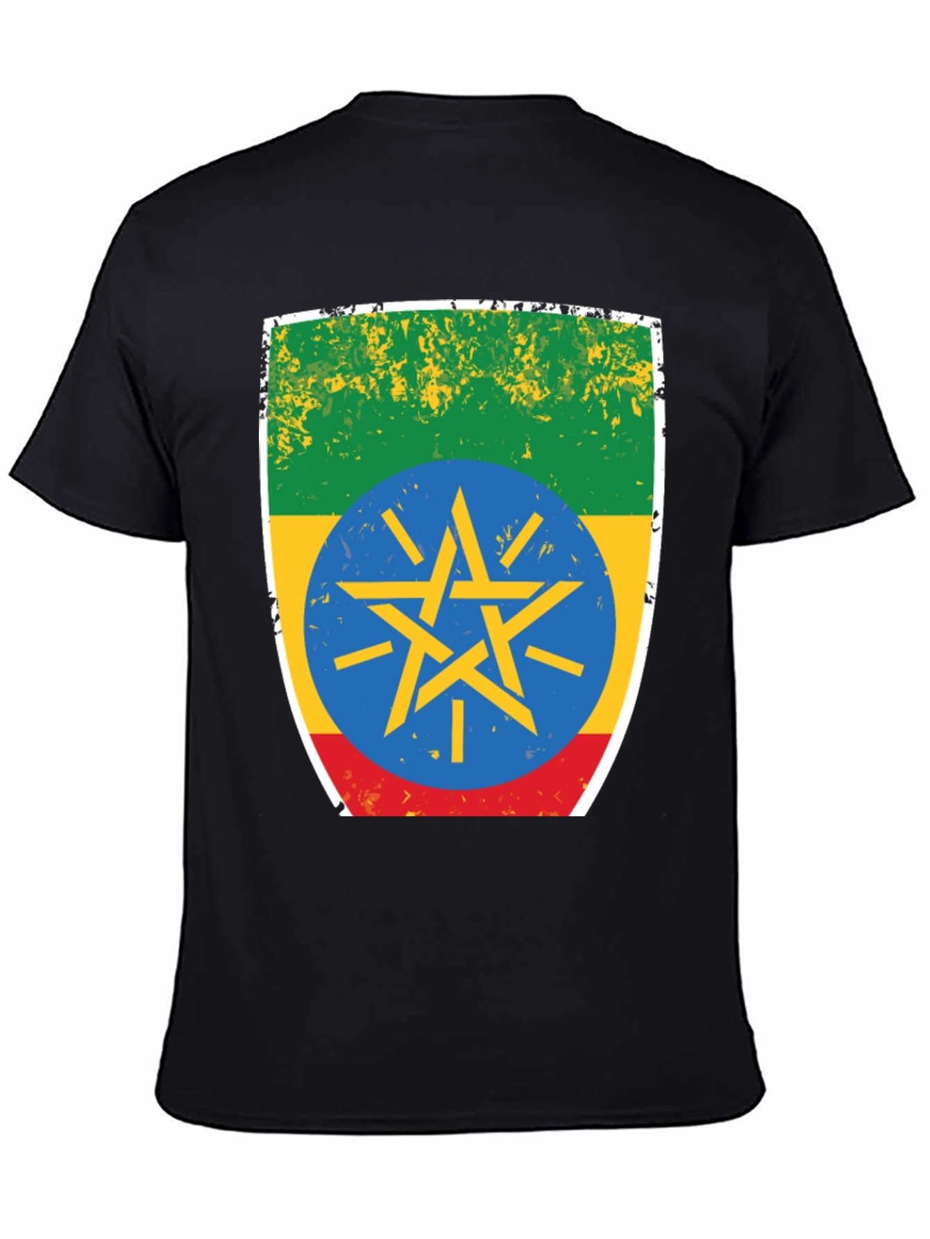 Ethiopia Flag T-Shirt - Distressed Design
