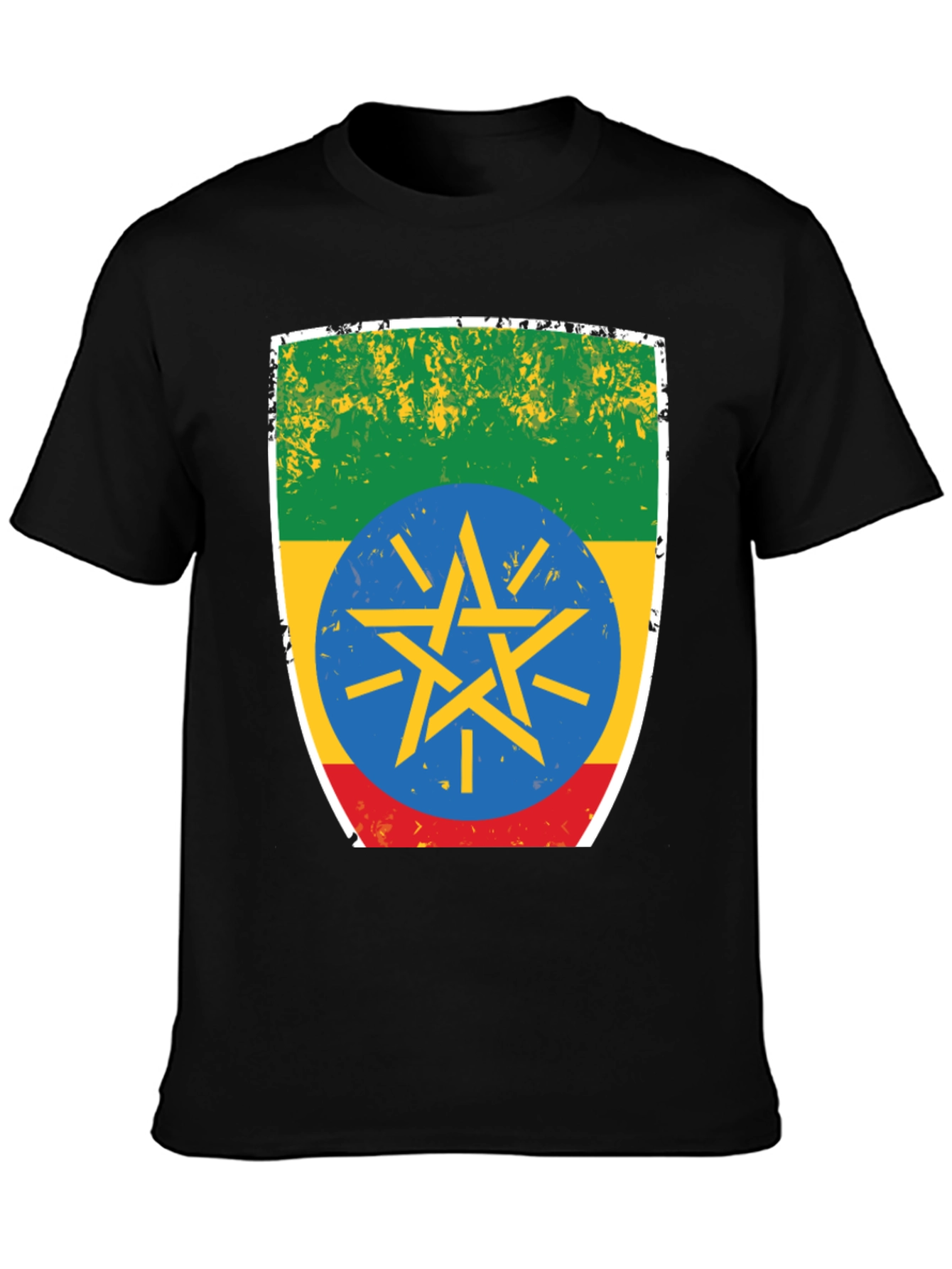 Ethiopia Flag T-Shirt - Distressed Design