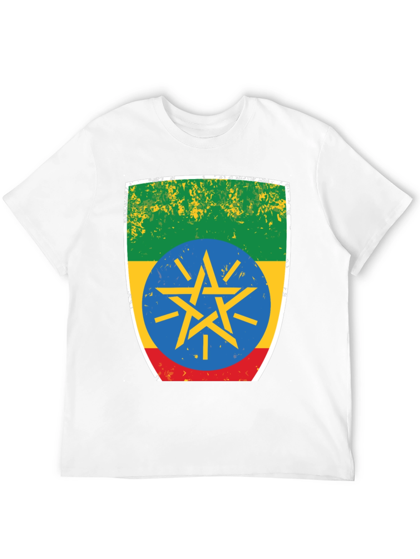 Ethiopia Flag T-Shirt - Distressed Design
