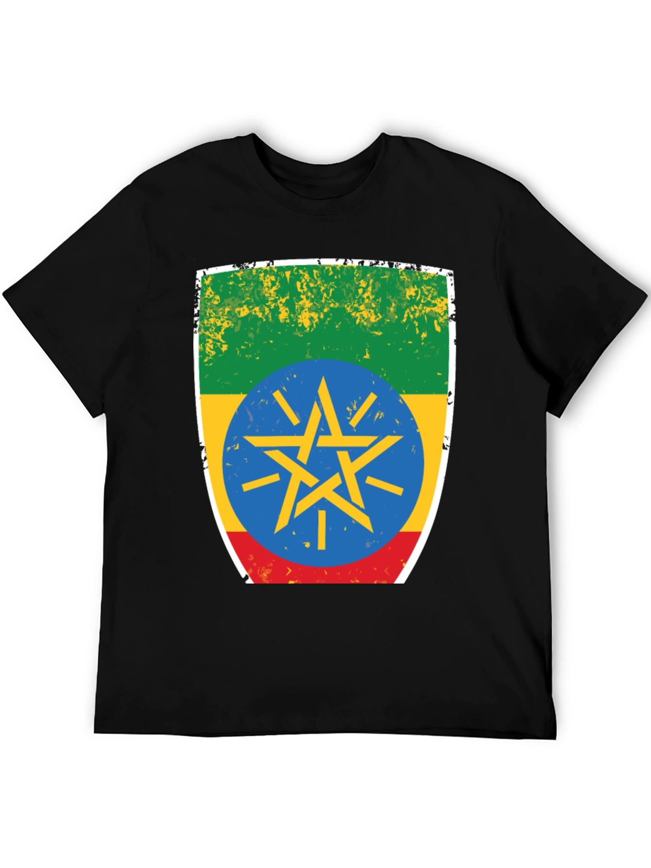 Ethiopia Flag T-Shirt - Distressed Design