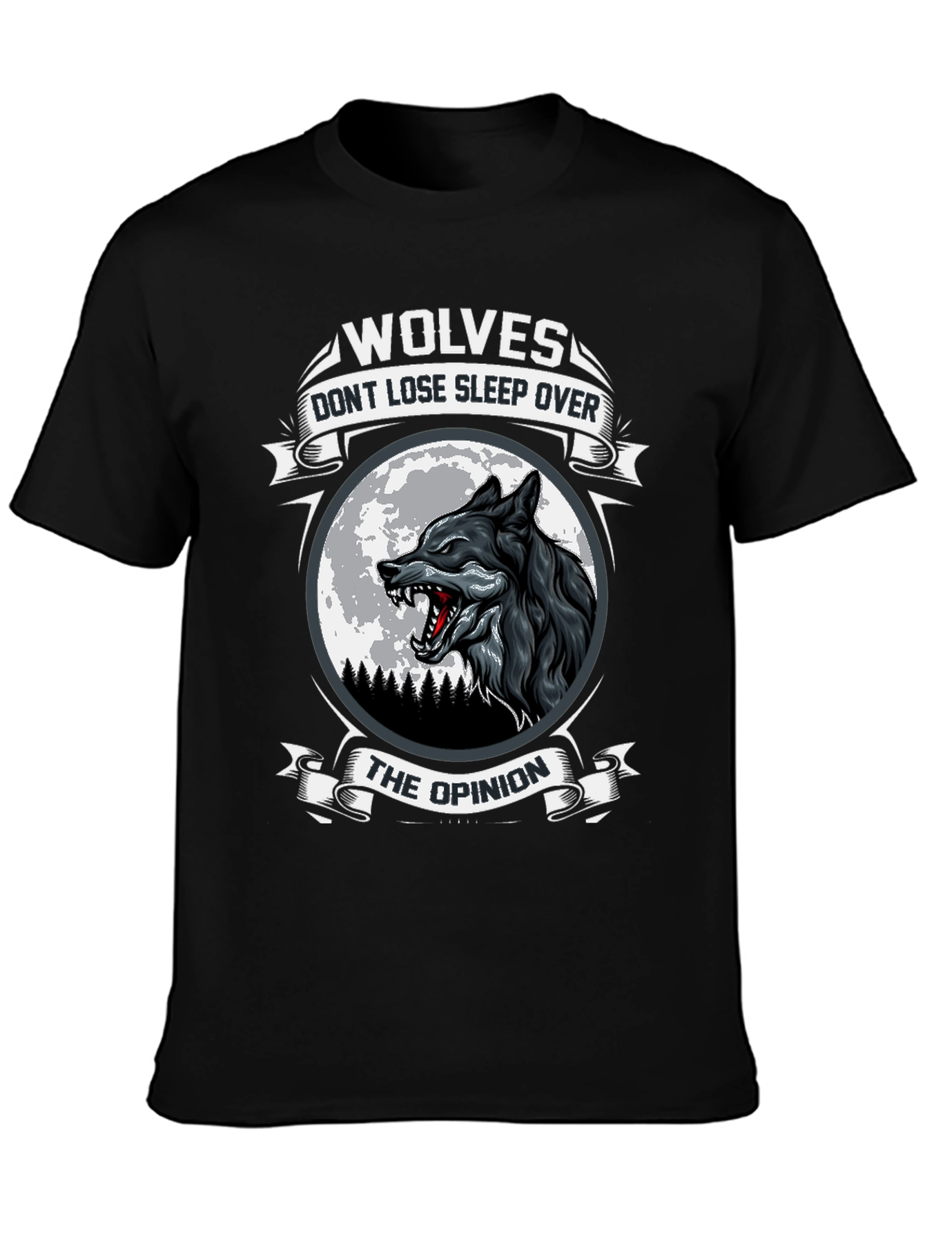 Wolf Moon Graphic Print Mens T-Shirt