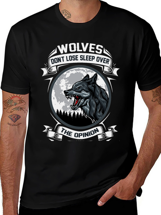 Wolf Moon Graphic Print Mens T-Shirt