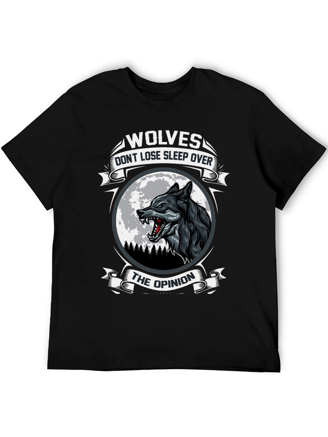 Wolf Moon Graphic Print Mens T-Shirt