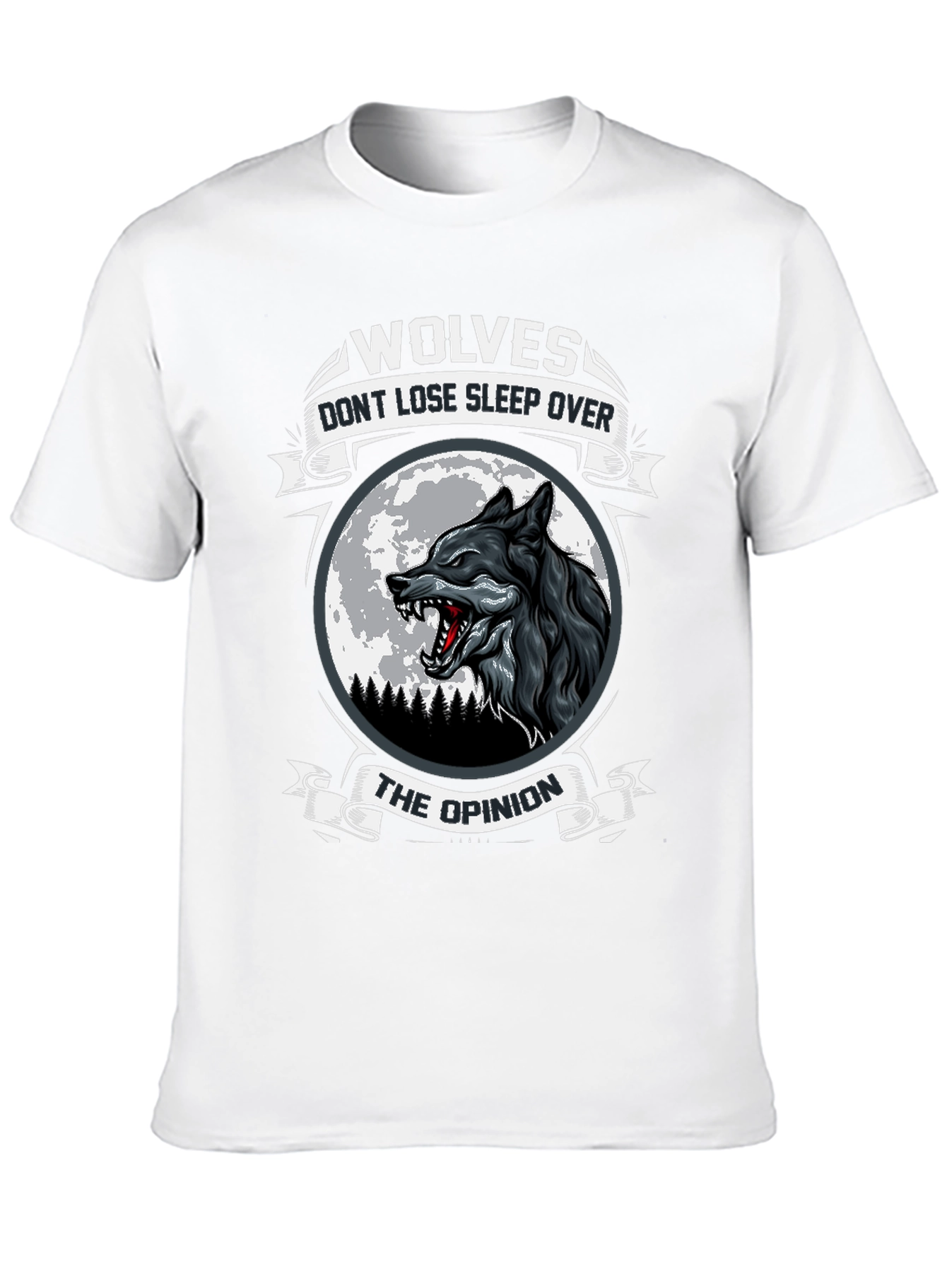 Wolf Moon Graphic Print Mens T-Shirt