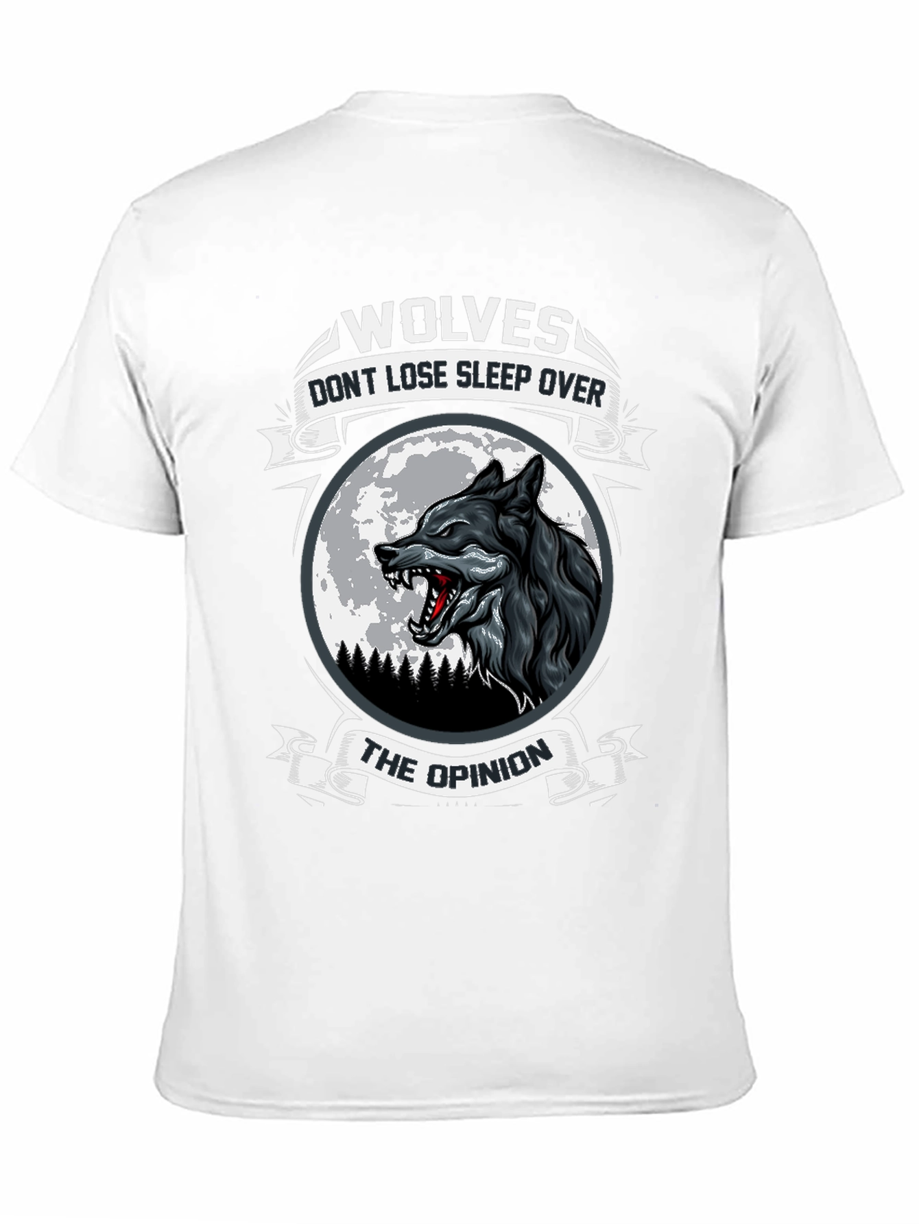 Wolf Moon Graphic Print Mens T-Shirt