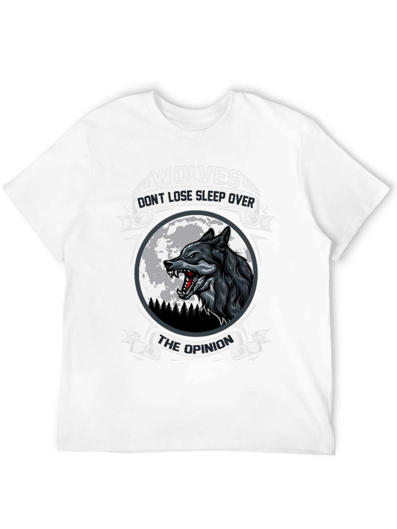 Wolf Moon Graphic Print Mens T-Shirt