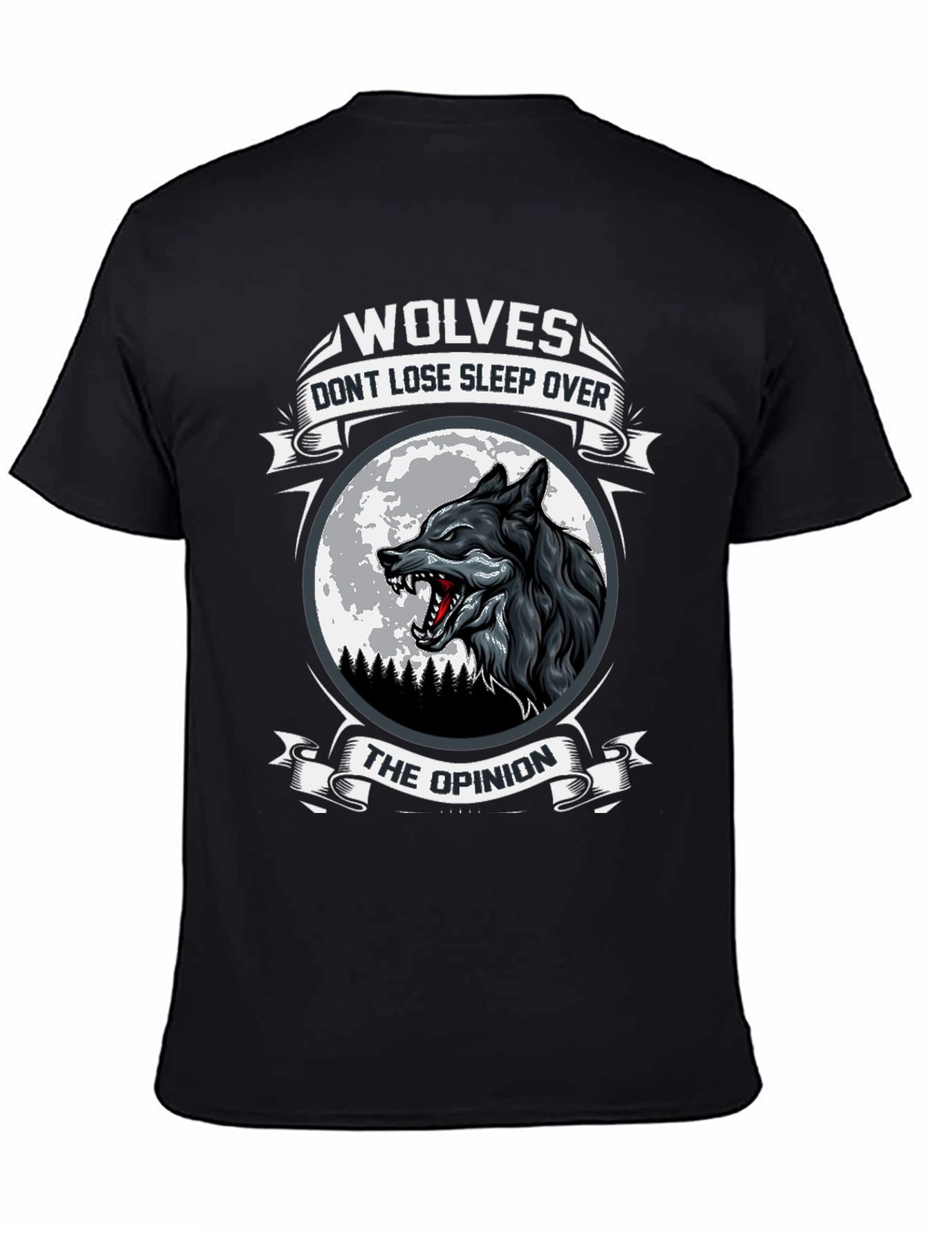 Wolf Moon Graphic Print Mens T-Shirt