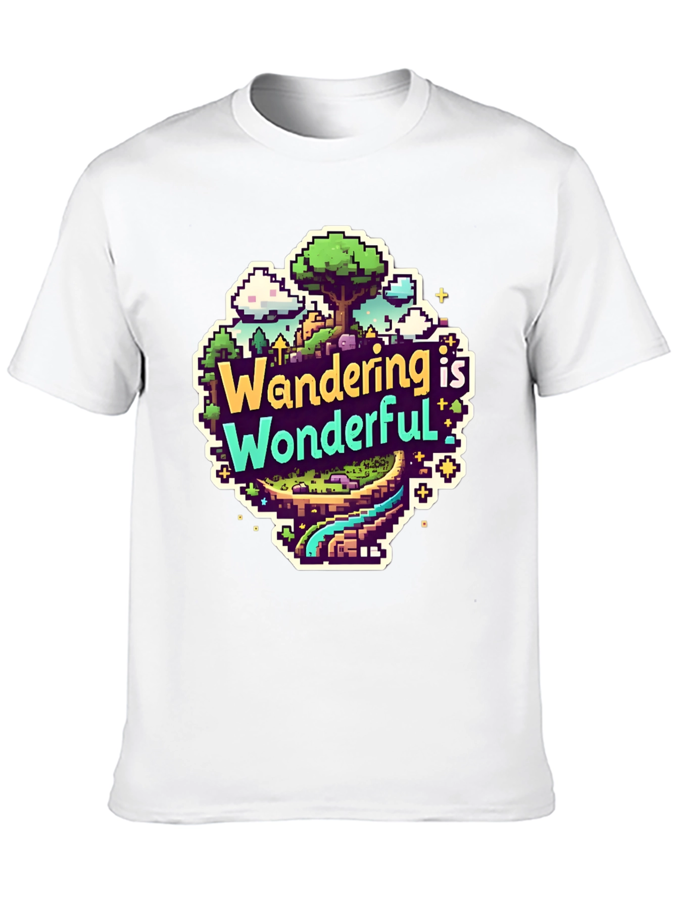 Wandering is Wonderful Pixel Art Graphic Tee
