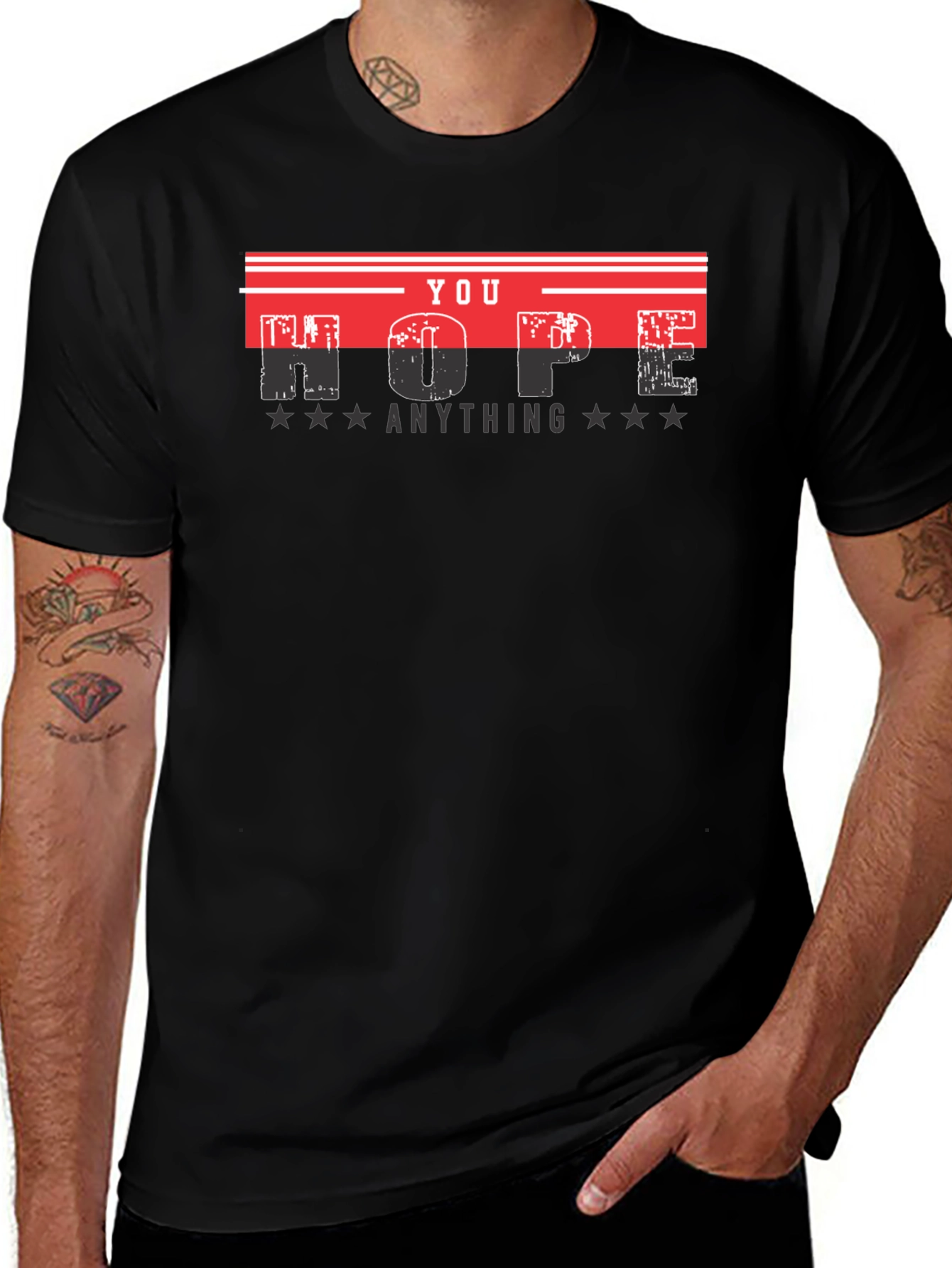 Hope Anything Mens Black Graphic Tee