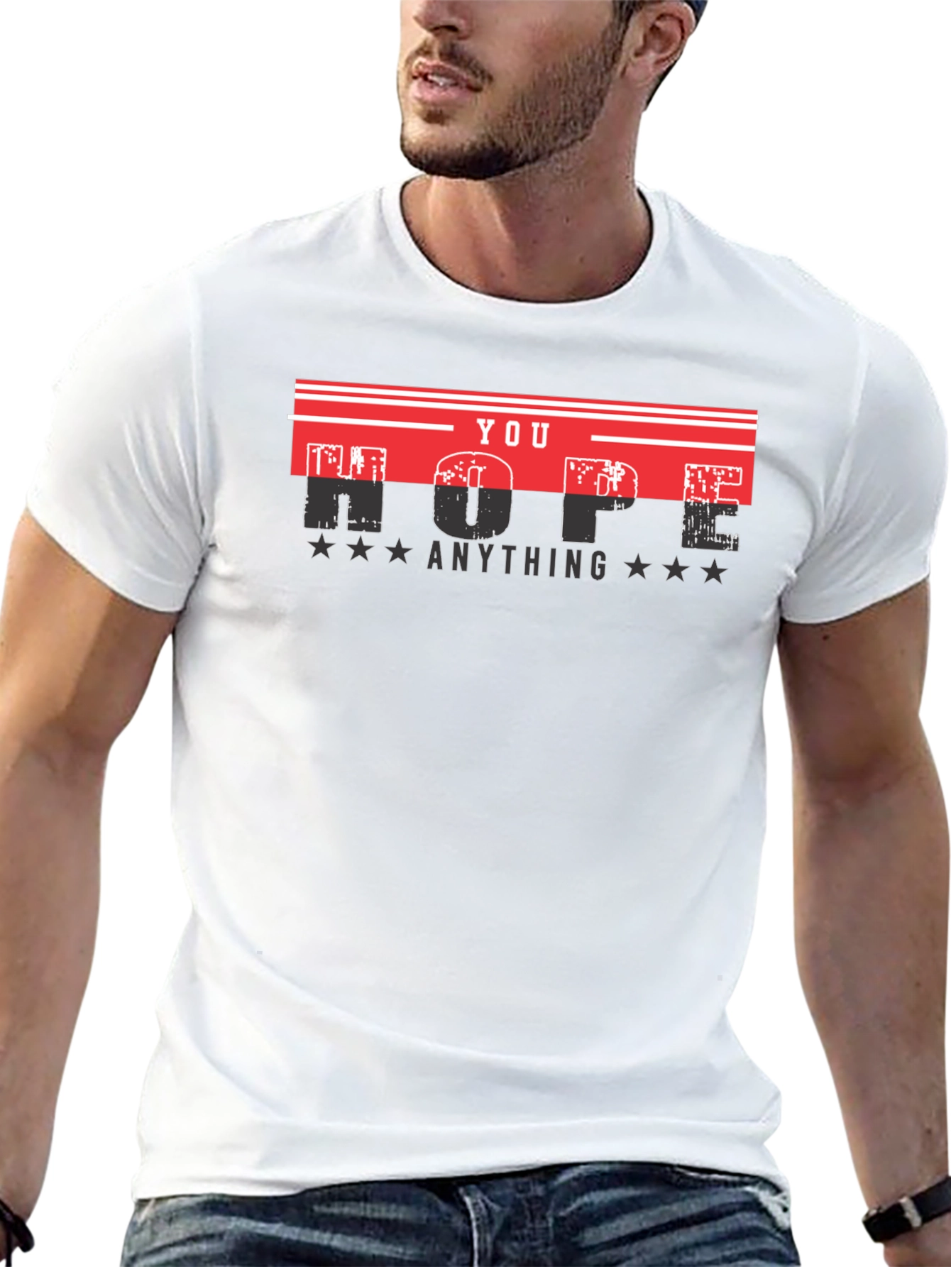 Hope Anything Mens Black Graphic Tee