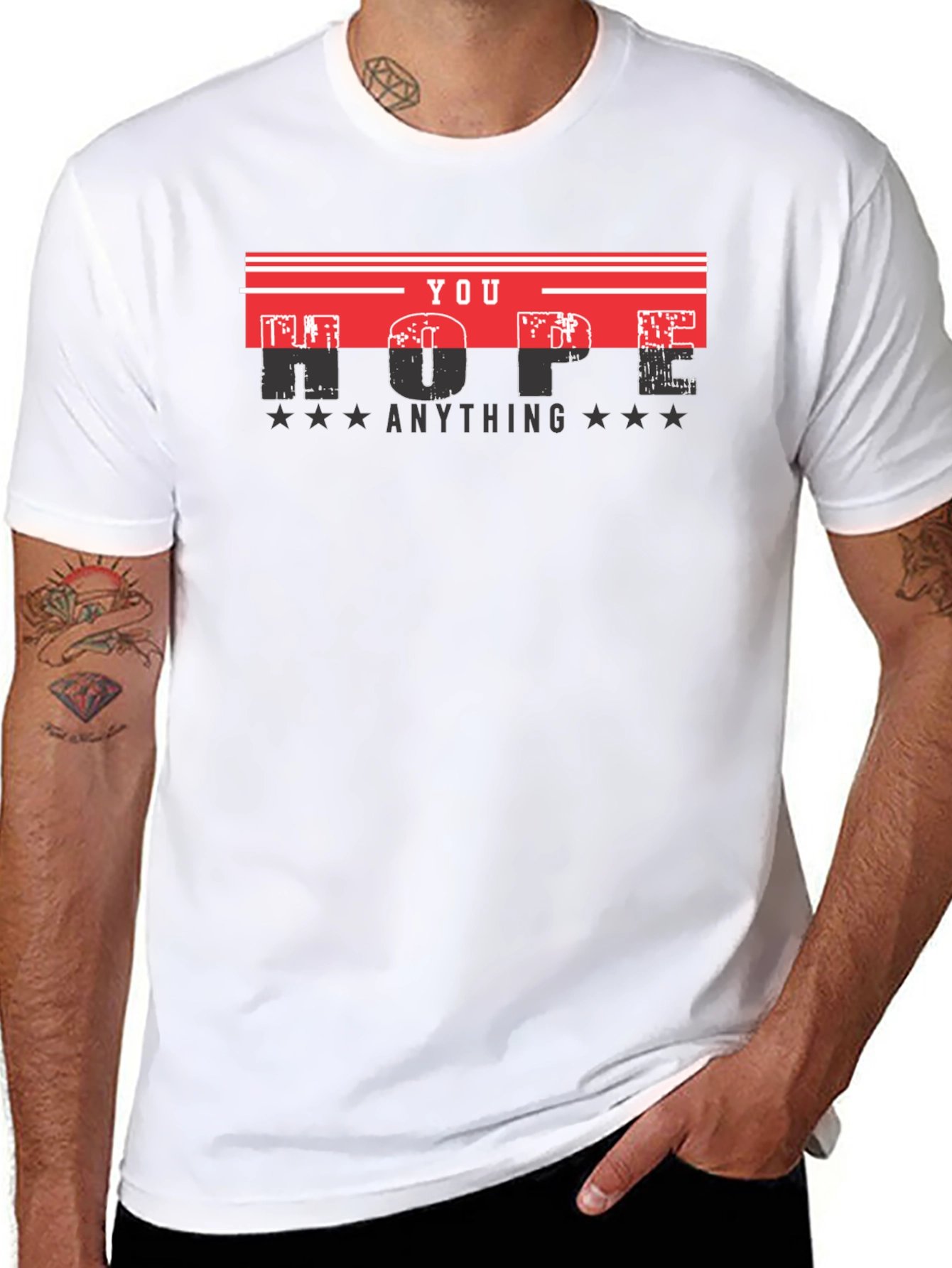 Hope Anything Mens Black Graphic Tee
