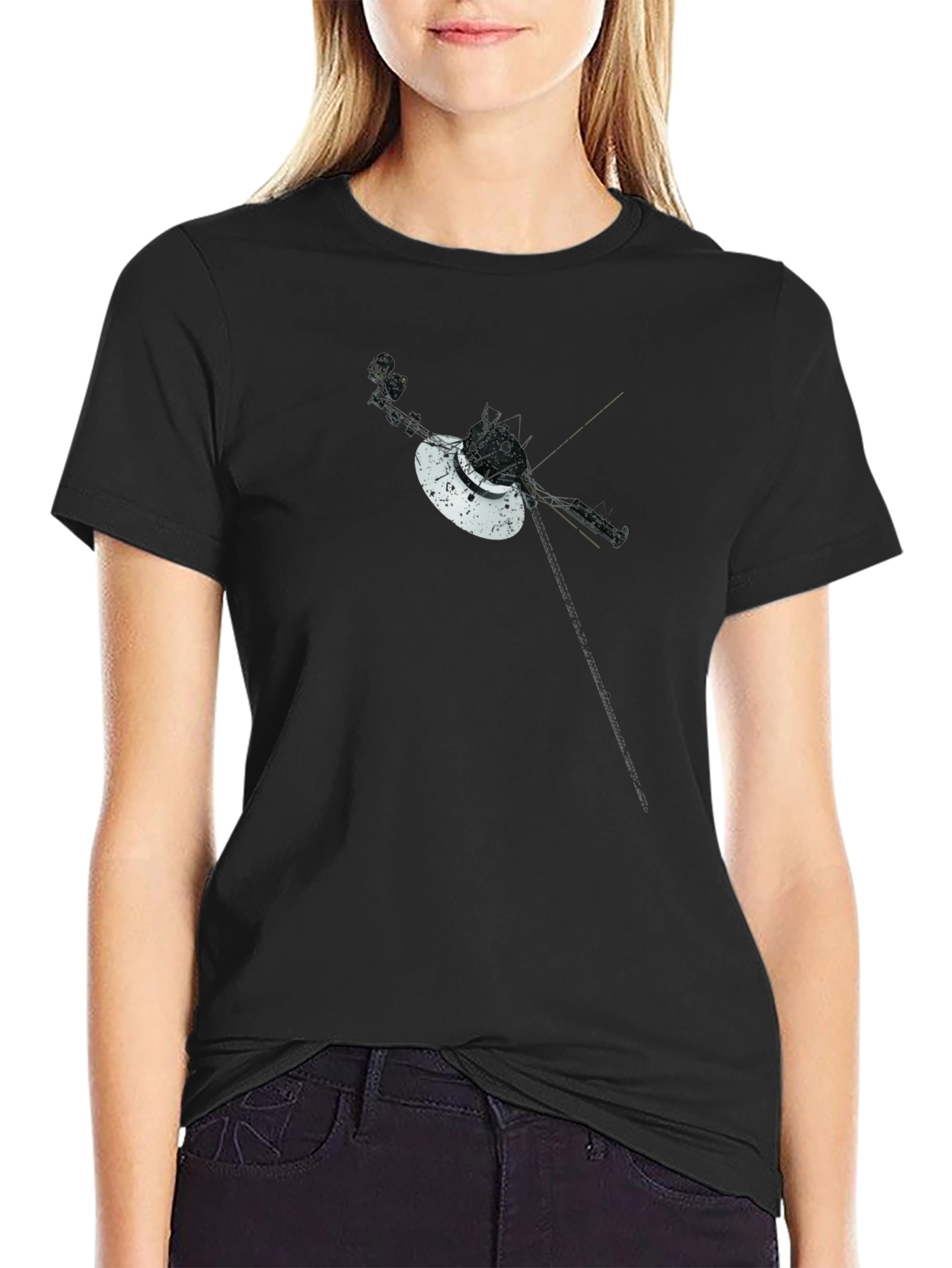 Voyager Space Probe Graphic Tee - Black T-Shirt