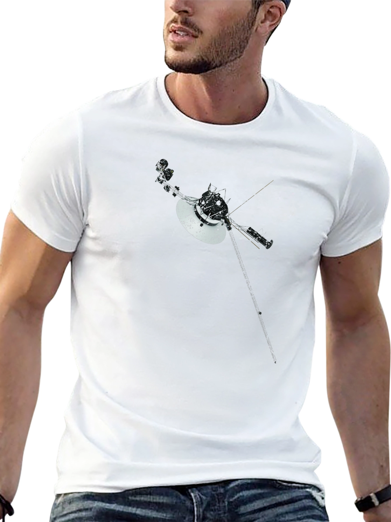 Voyager Space Probe Graphic Tee - Black T-Shirt