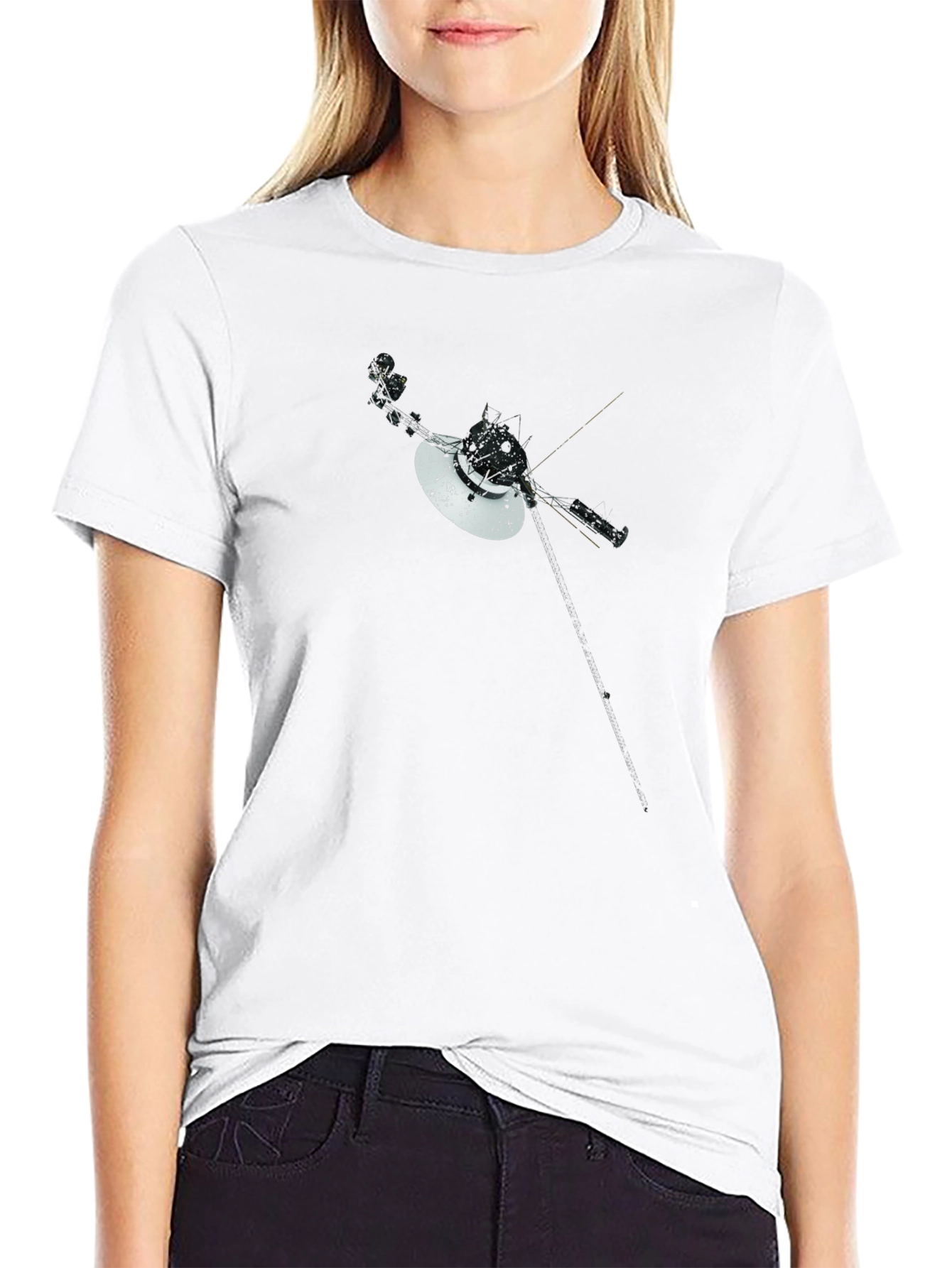 Voyager Space Probe Graphic Tee - Black T-Shirt
