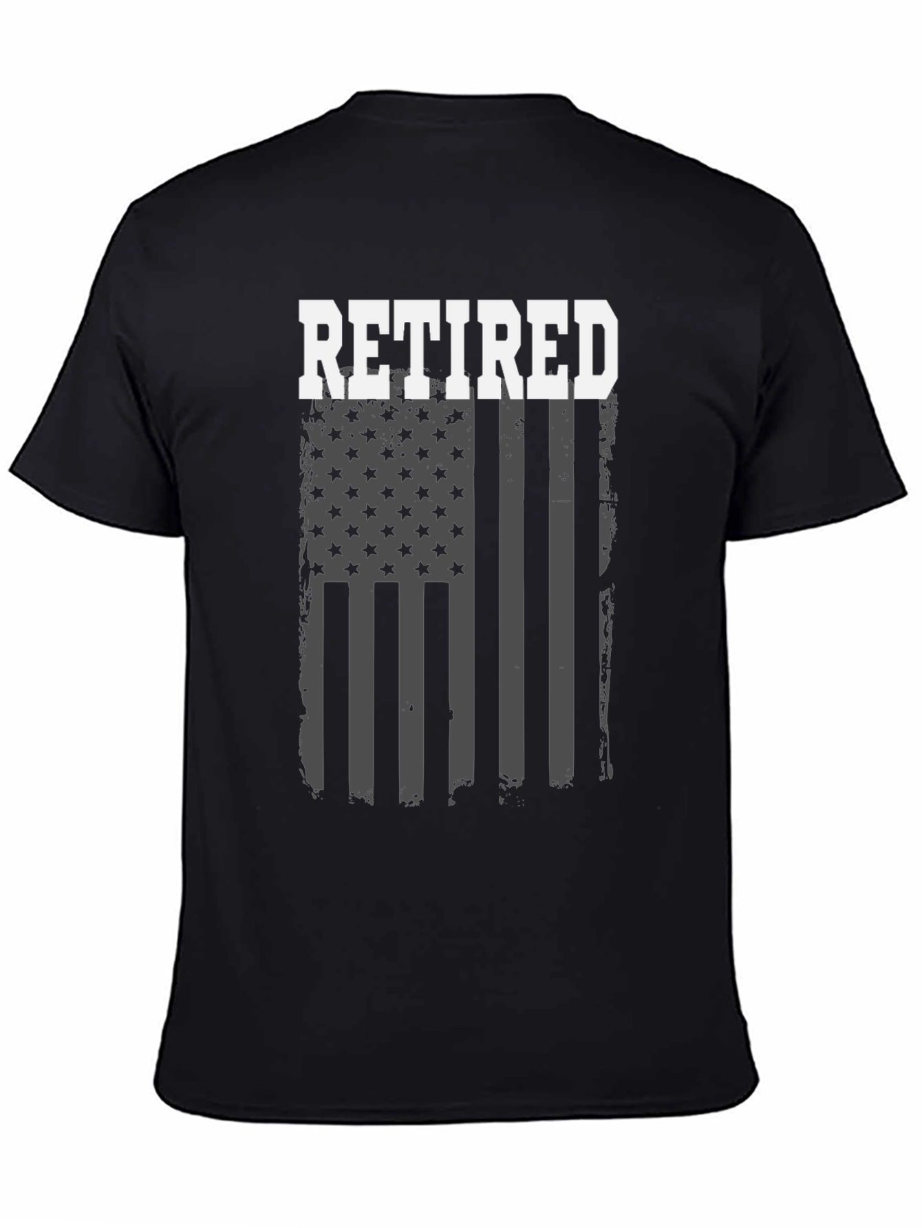 Retired American Flag Graphic T-Shirt