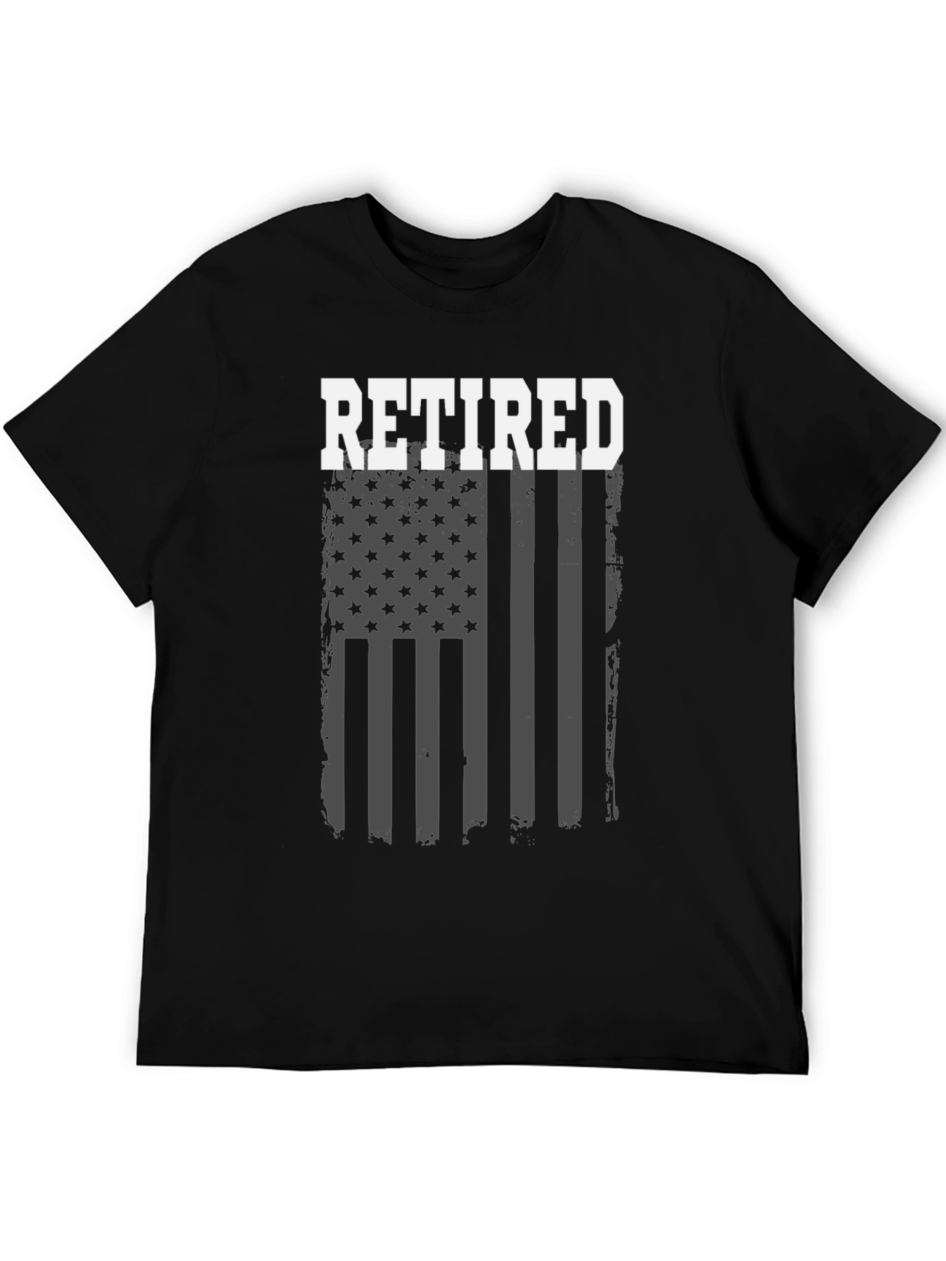 Retired American Flag Graphic T-Shirt