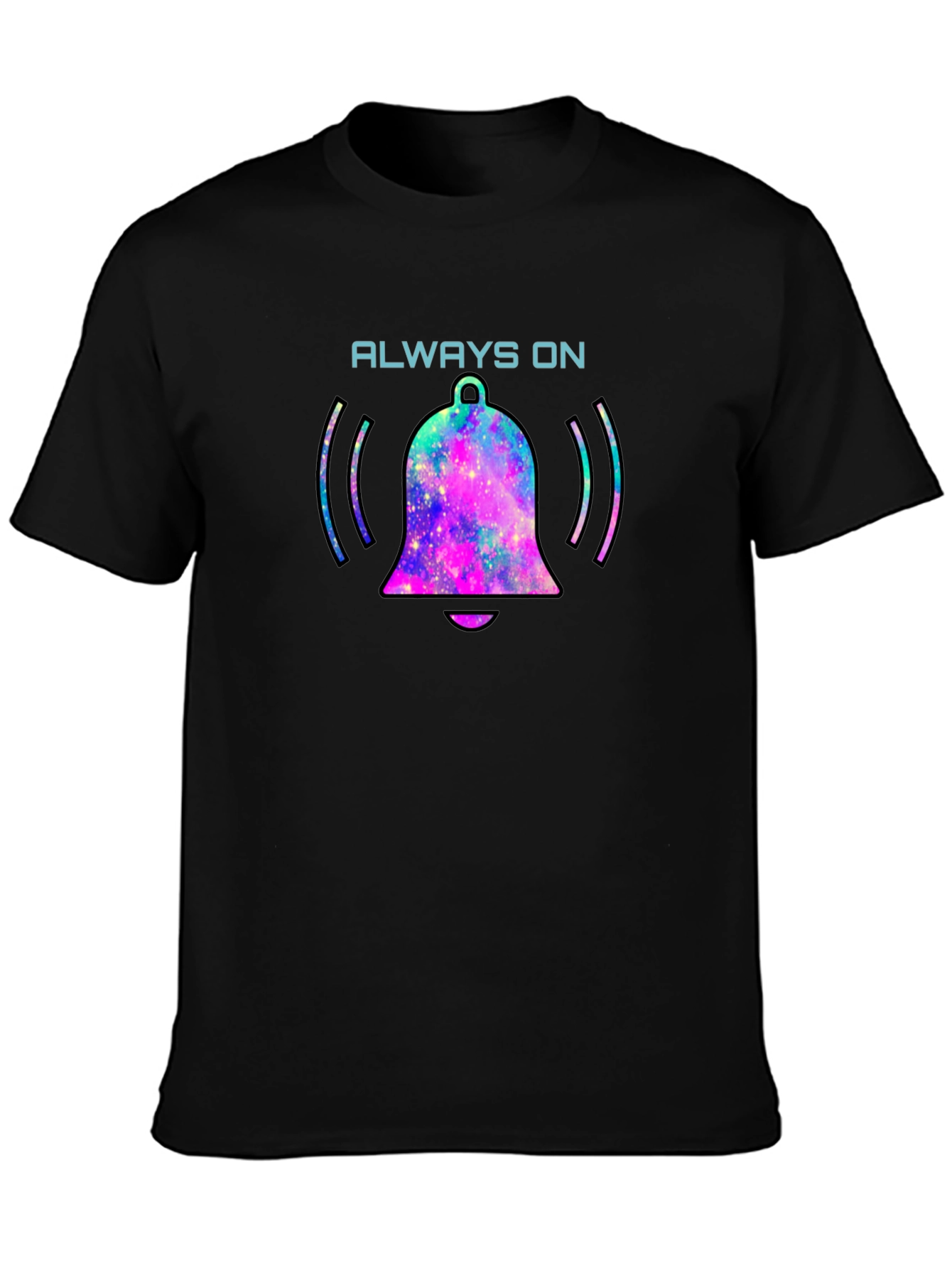 Always On Bell Graphic Tee - Black Cotton T-Shirt