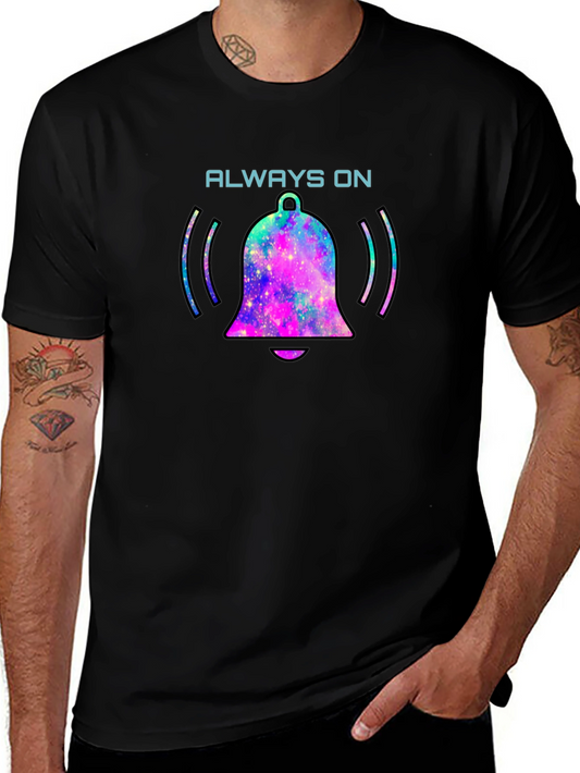 Always On Bell Graphic Tee - Black Cotton T-Shirt