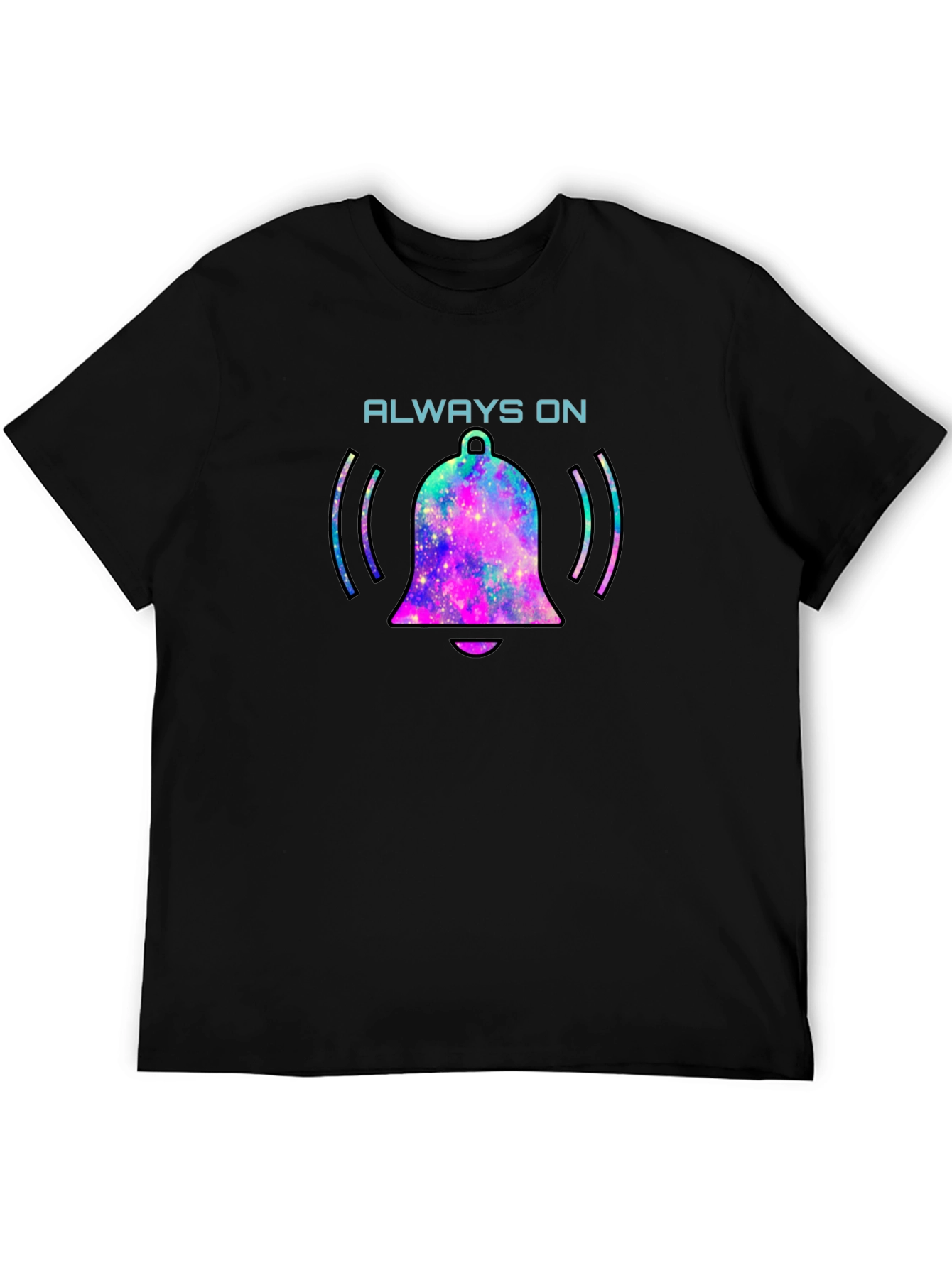 Always On Bell Graphic Tee - Black Cotton T-Shirt