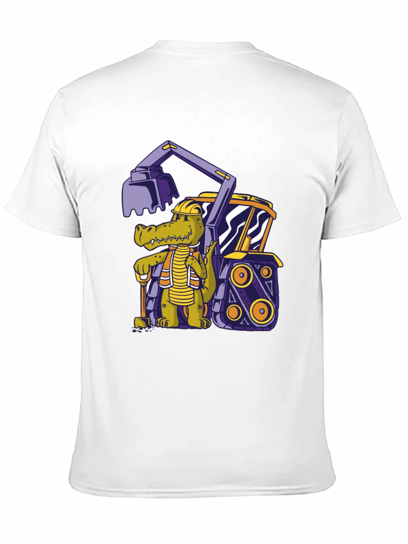 Crocodile Excavator T-Shirt - Cartoon Construction Tee