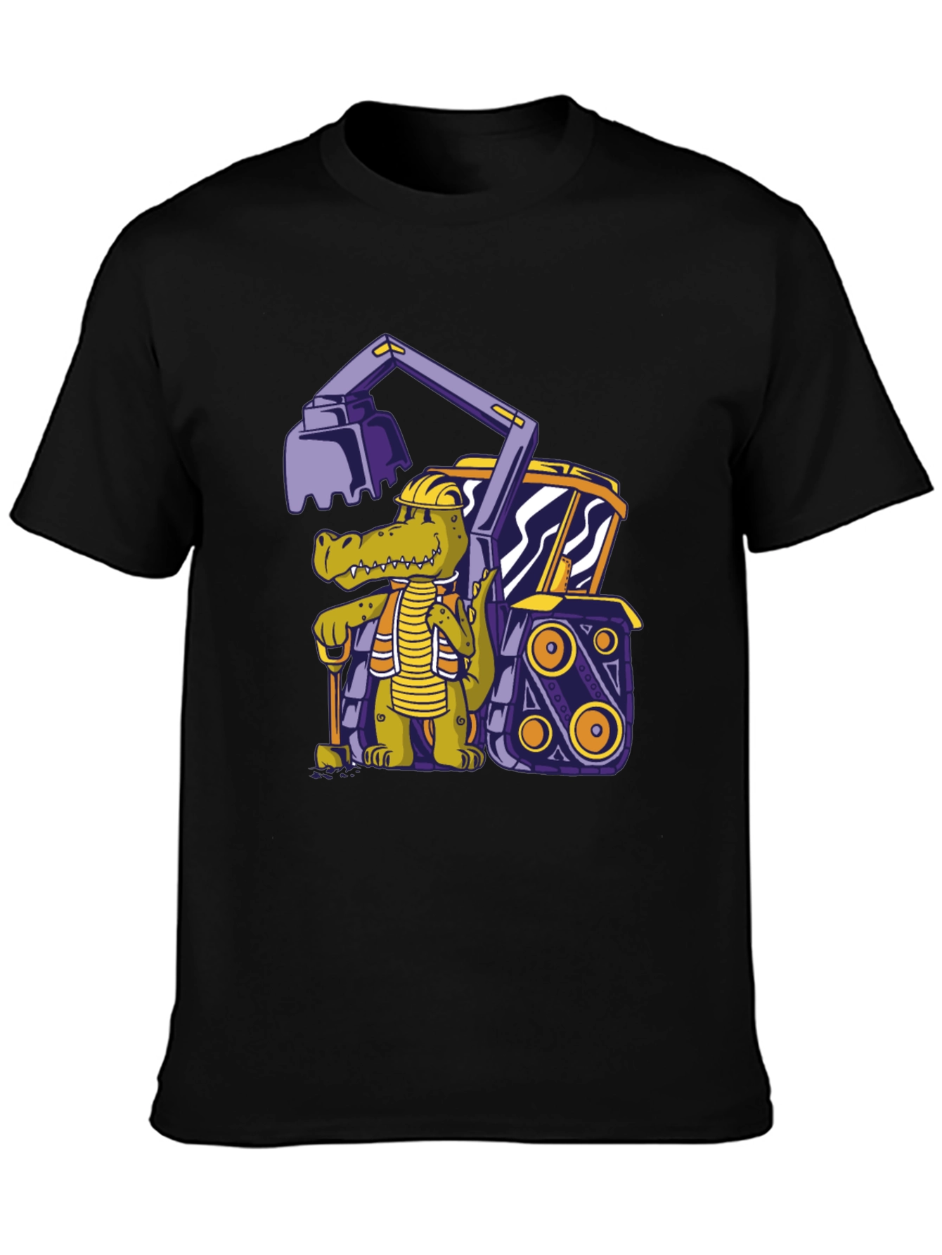 Crocodile Excavator T-Shirt - Cartoon Construction Tee