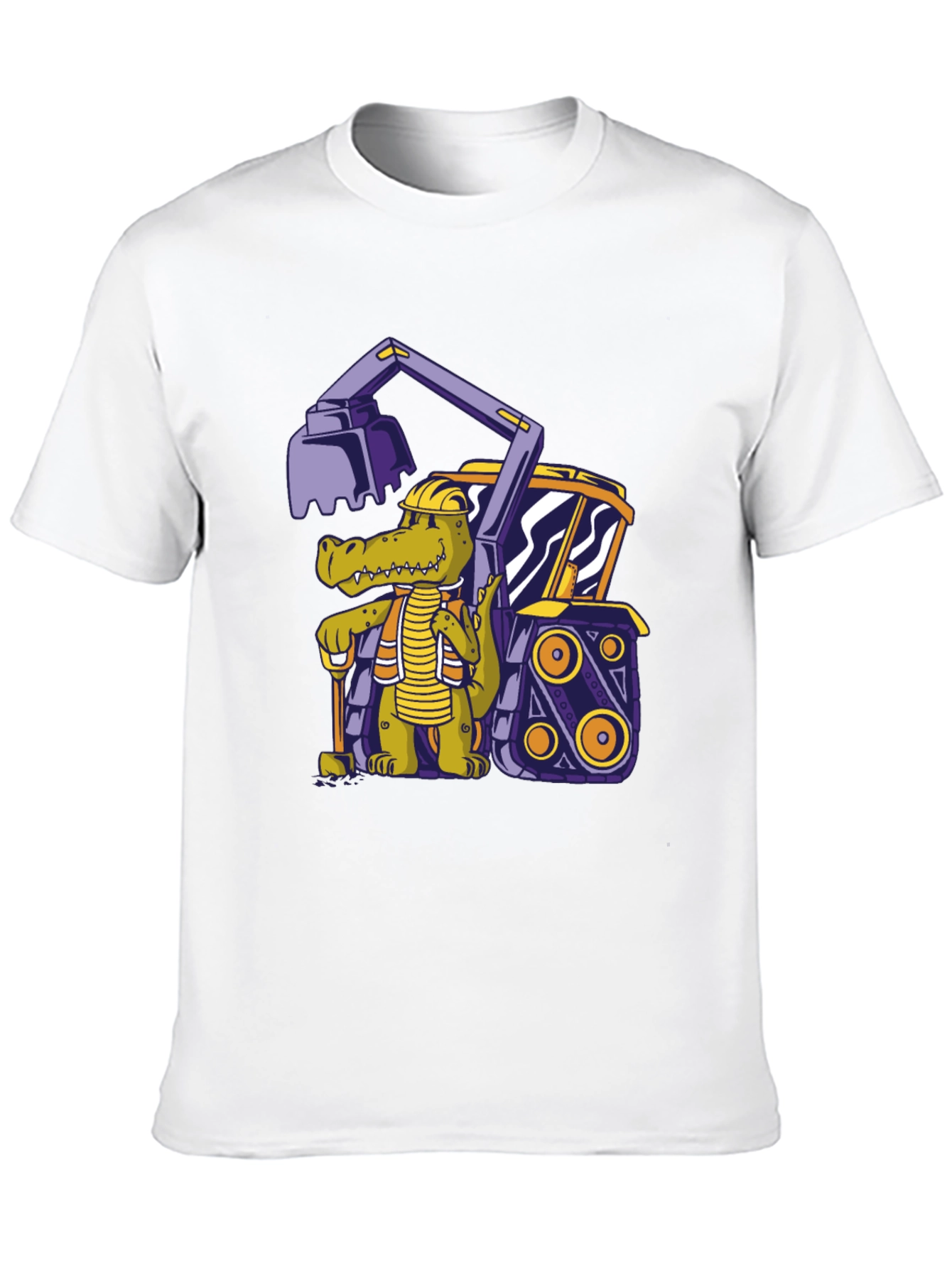 Crocodile Excavator T-Shirt - Cartoon Construction Tee