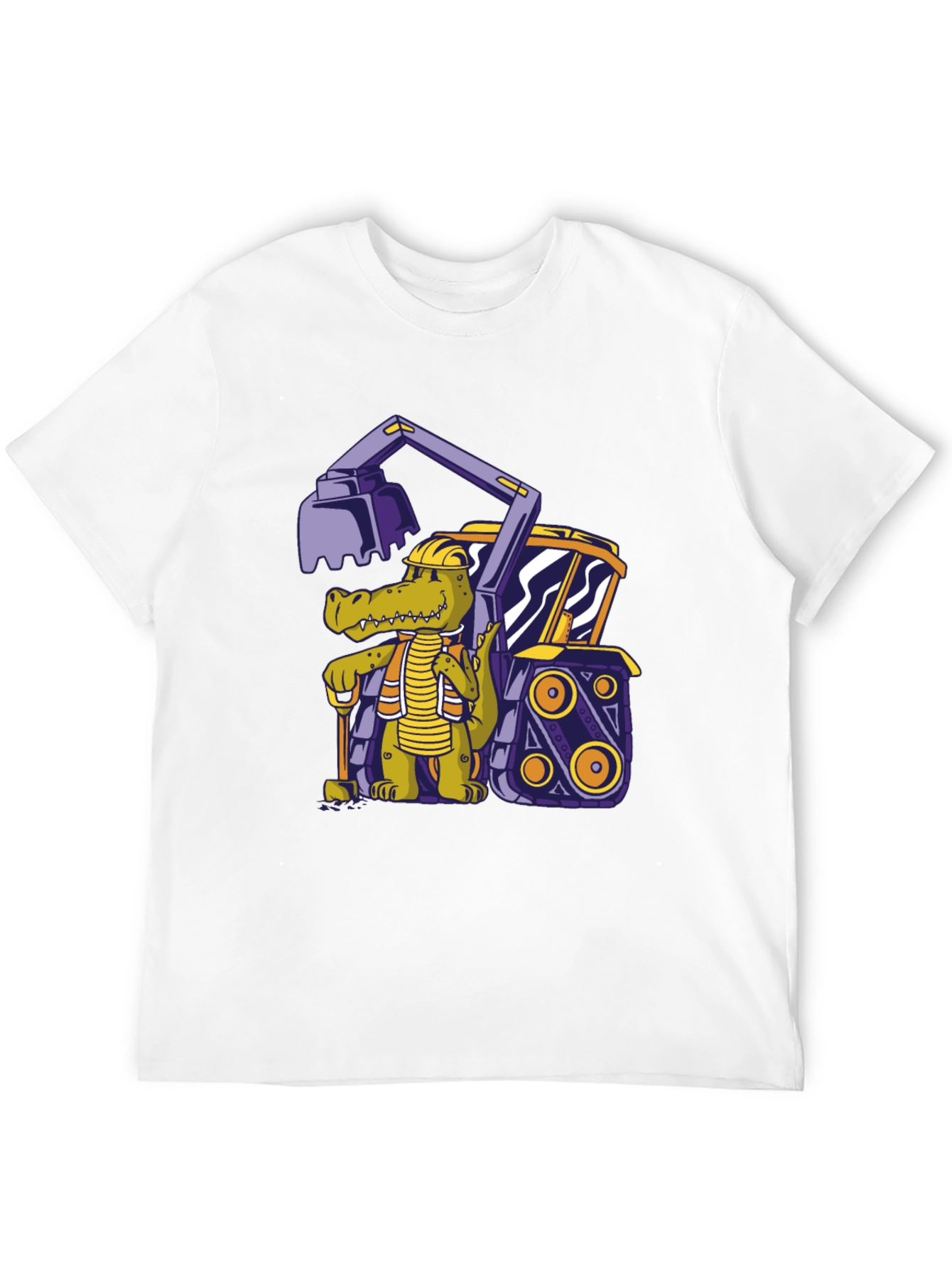 Crocodile Excavator T-Shirt - Cartoon Construction Tee