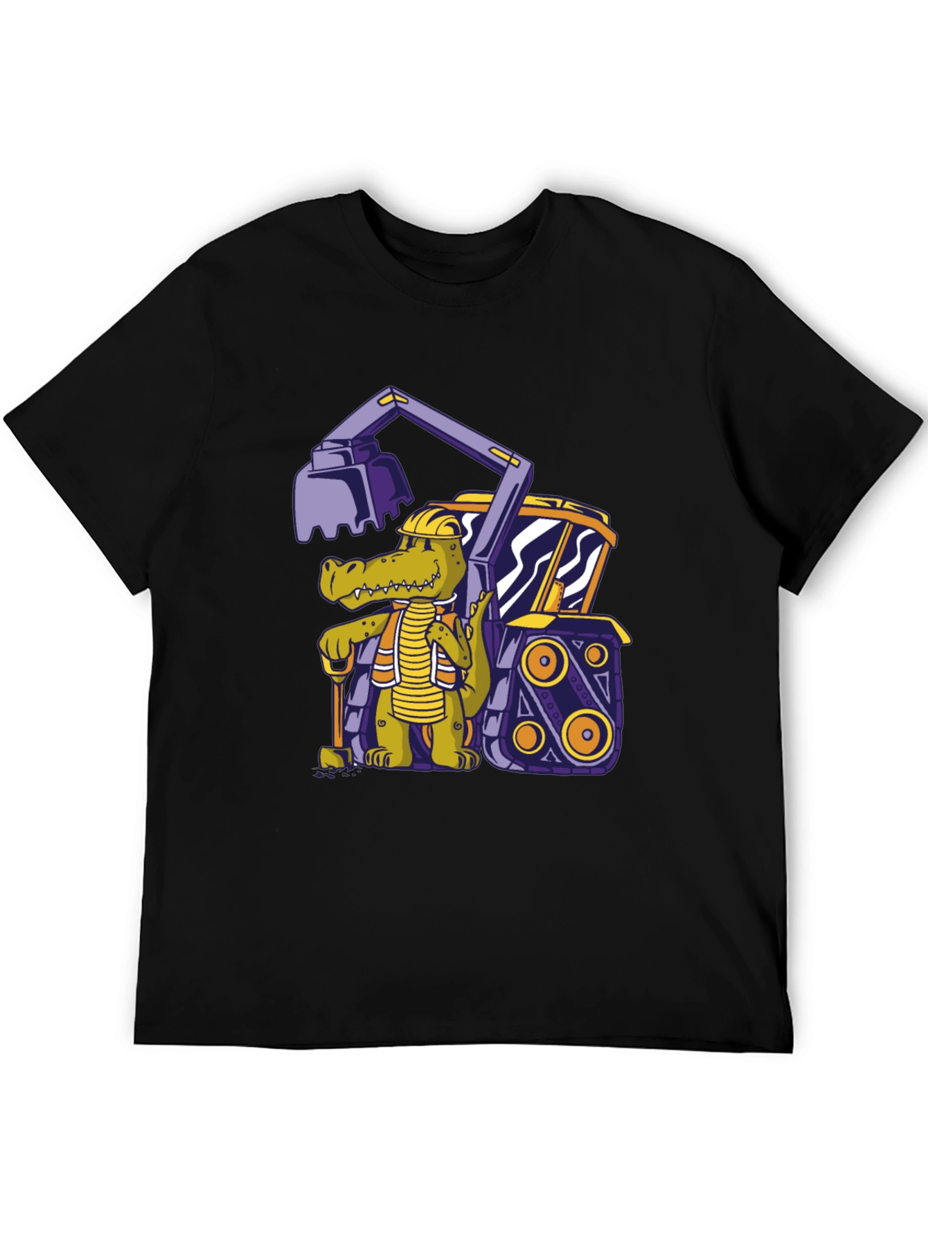 Crocodile Excavator T-Shirt - Cartoon Construction Tee