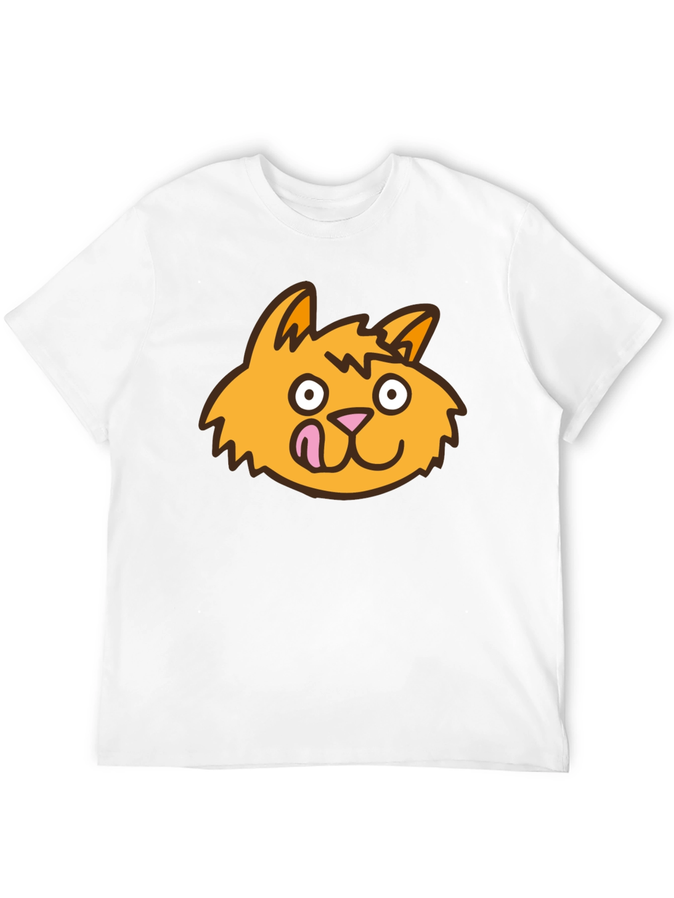 Funny Cat Face Black T-Shirt