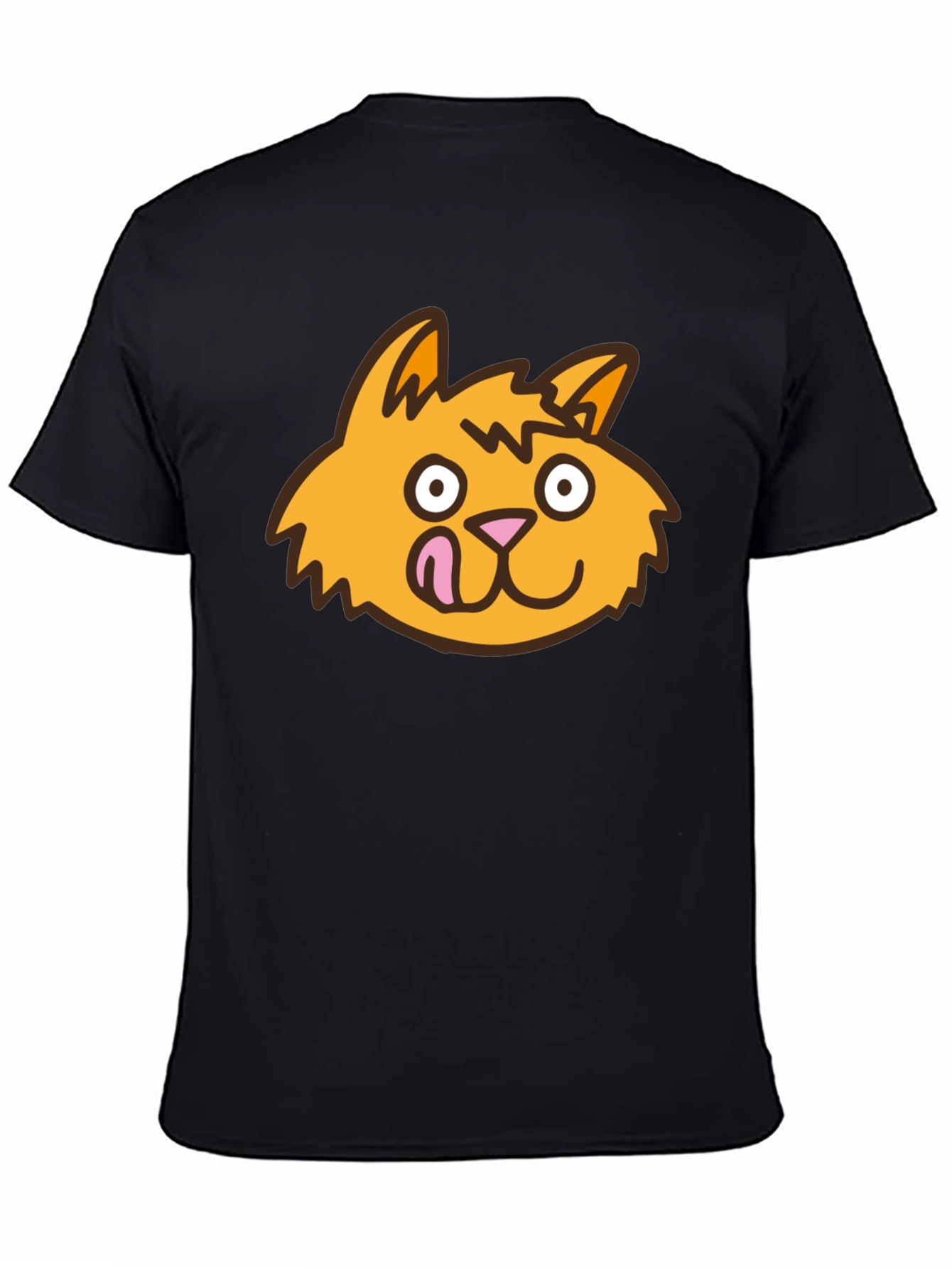 Funny Cat Face Black T-Shirt