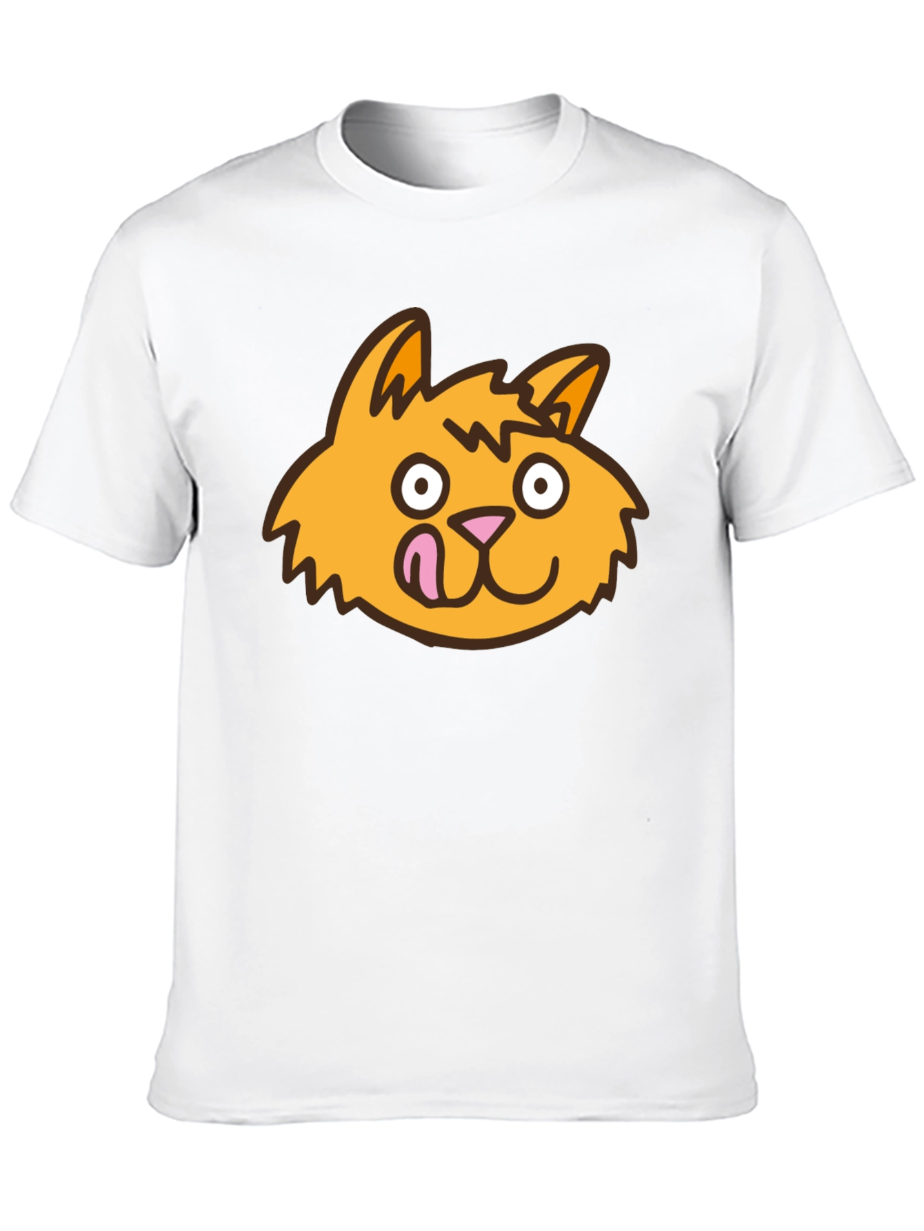 Funny Cat Face Black T-Shirt