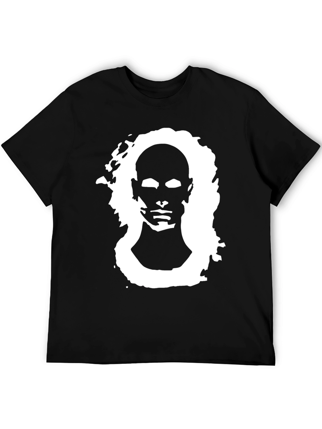 Abstract Portrait Graphic Black Tee