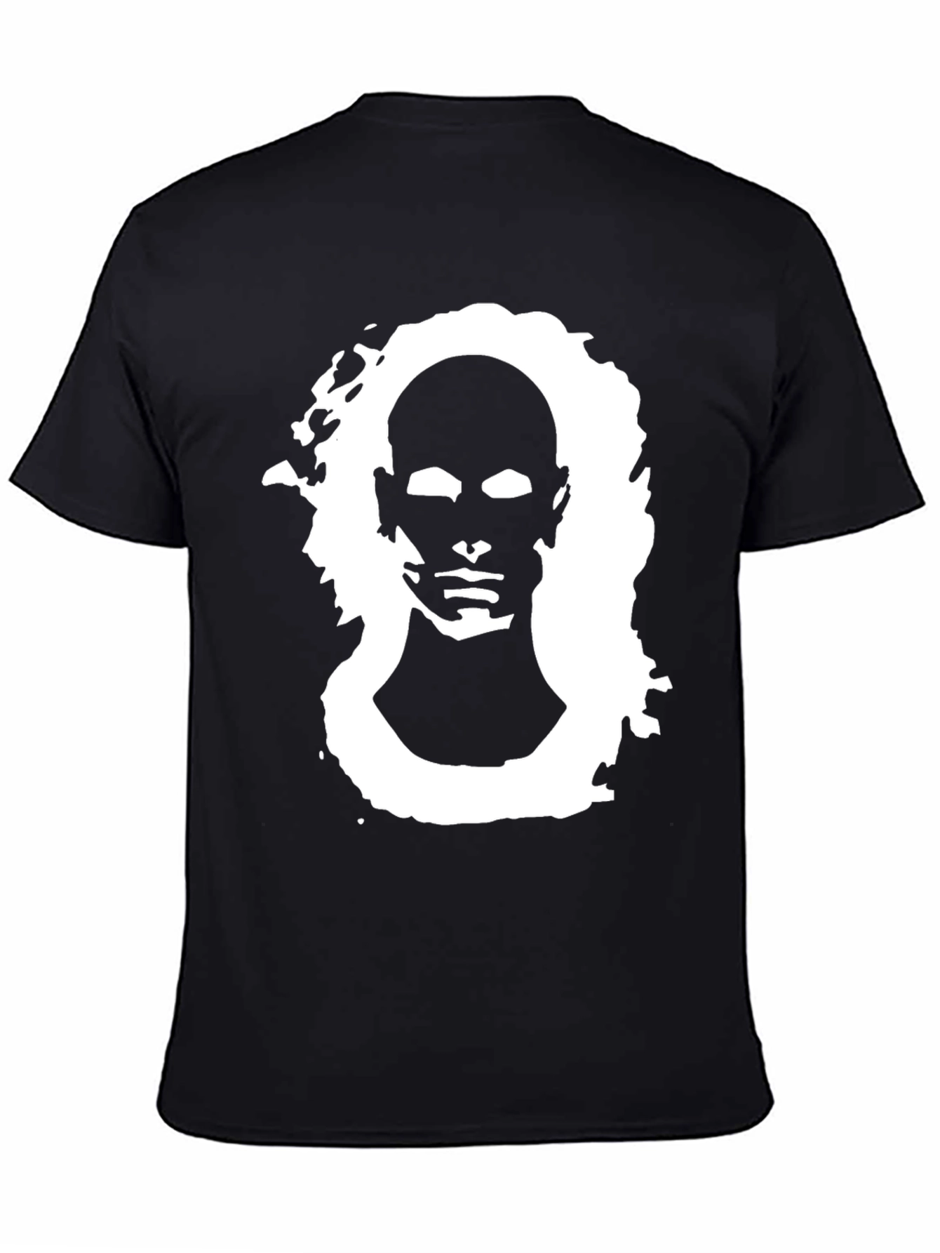 Abstract Portrait Graphic Black Tee