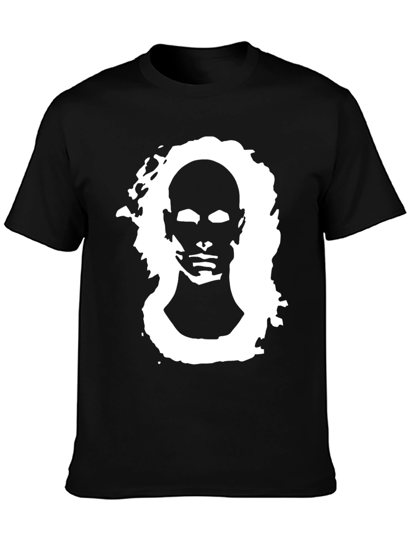 Abstract Portrait Graphic Black Tee