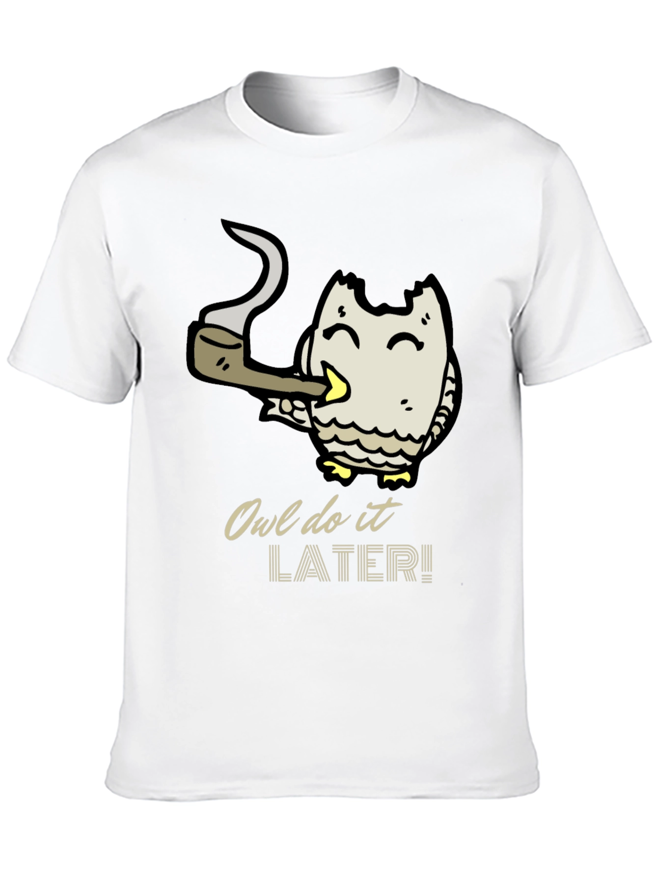 Owl Do It Later T-Shirt - Black Cotton Tee