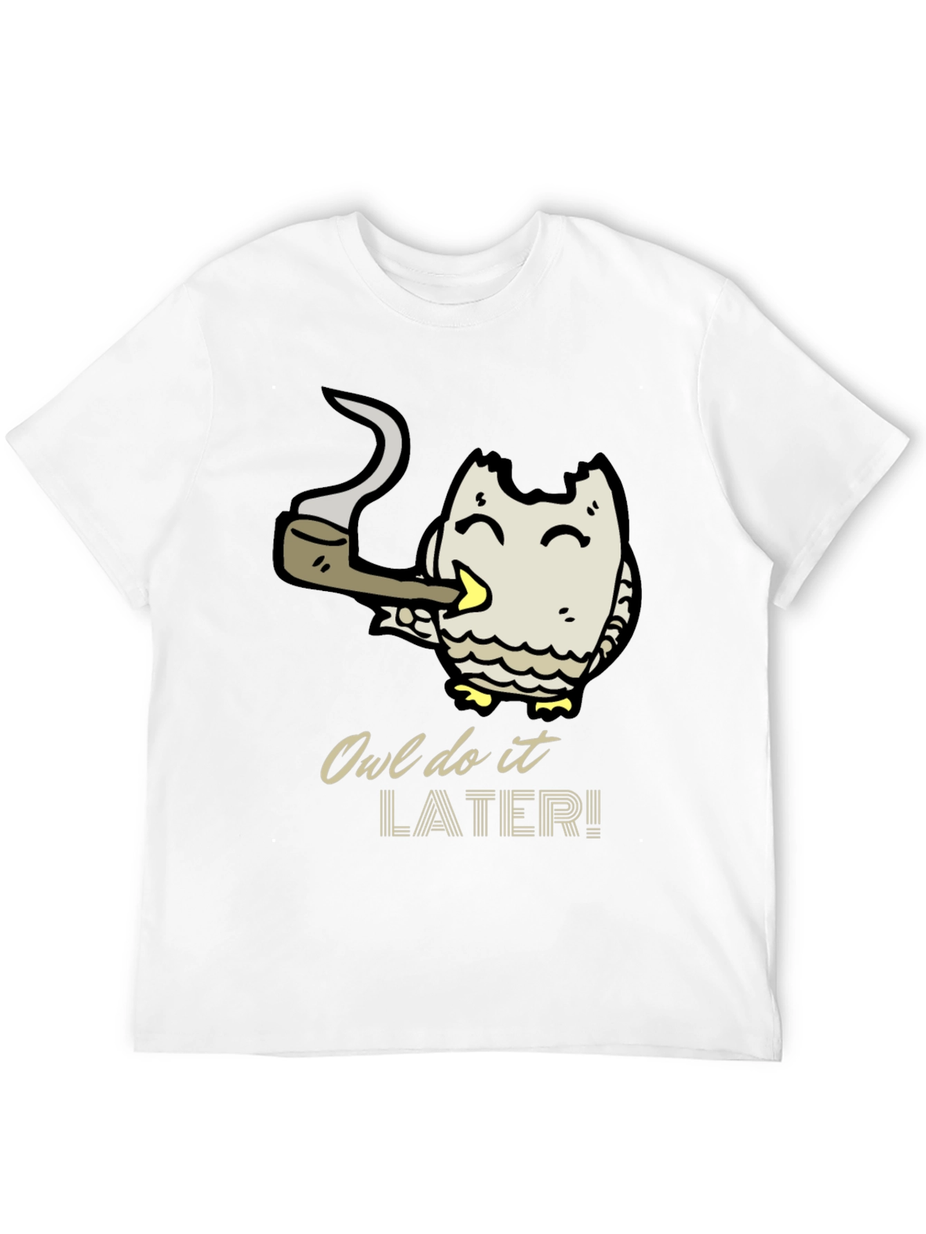 Owl Do It Later T-Shirt - Black Cotton Tee