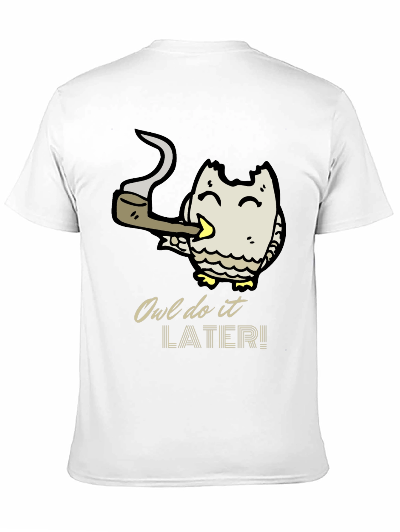 Owl Do It Later T-Shirt - Black Cotton Tee