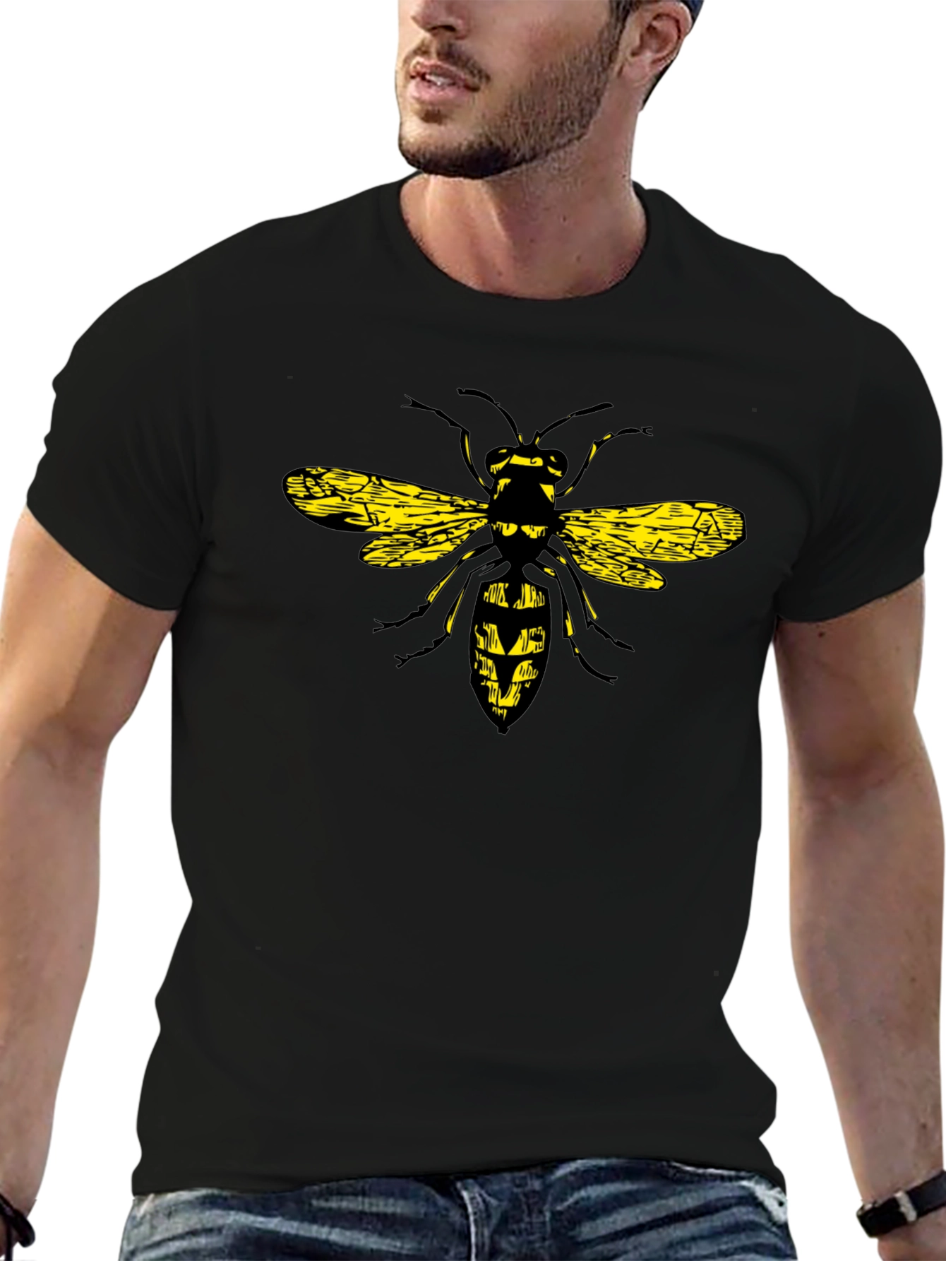 Wasp Graphic Black T-Shirt - Bold & Unique Design