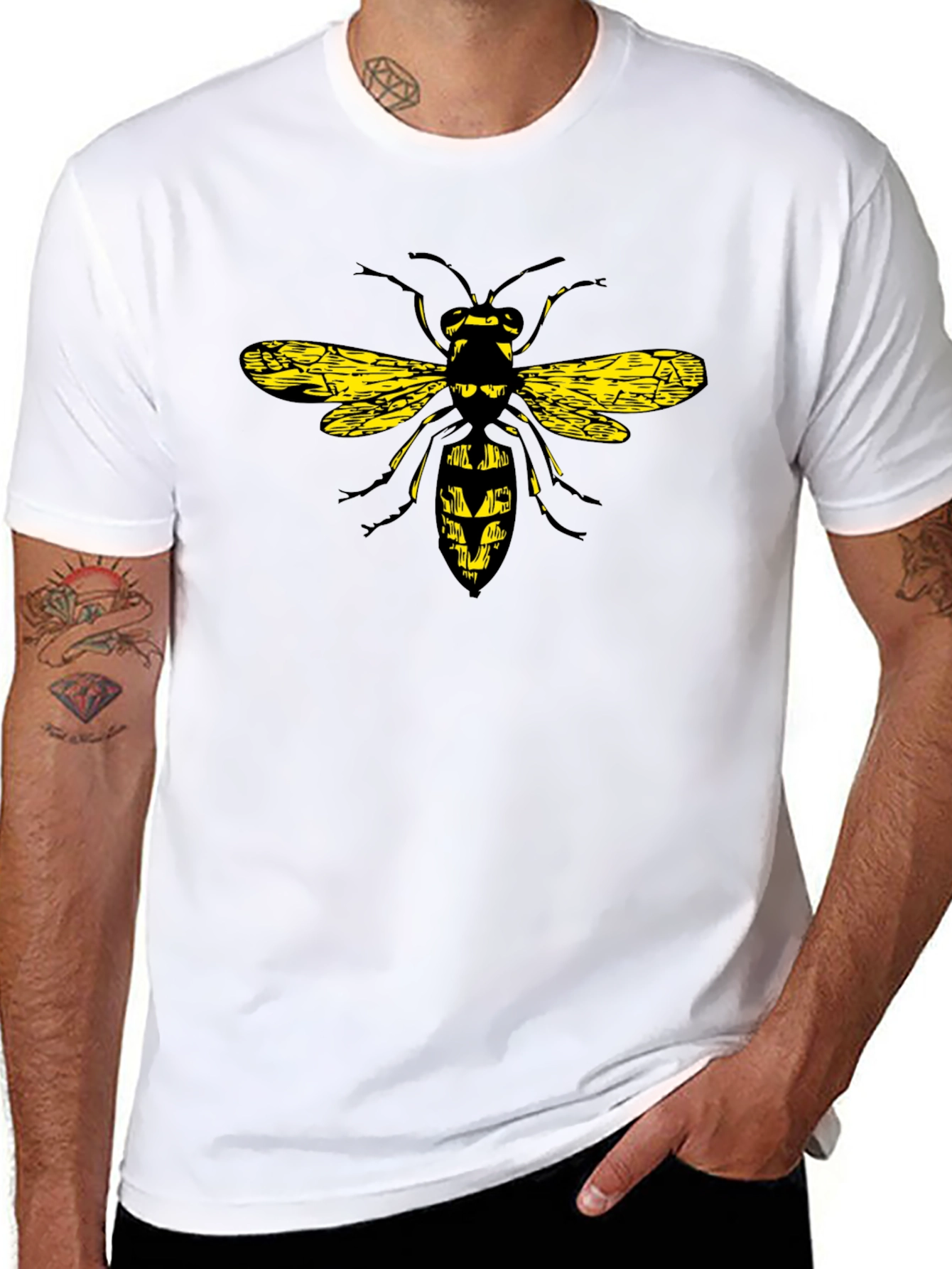 Wasp Graphic Black T-Shirt - Bold & Unique Design