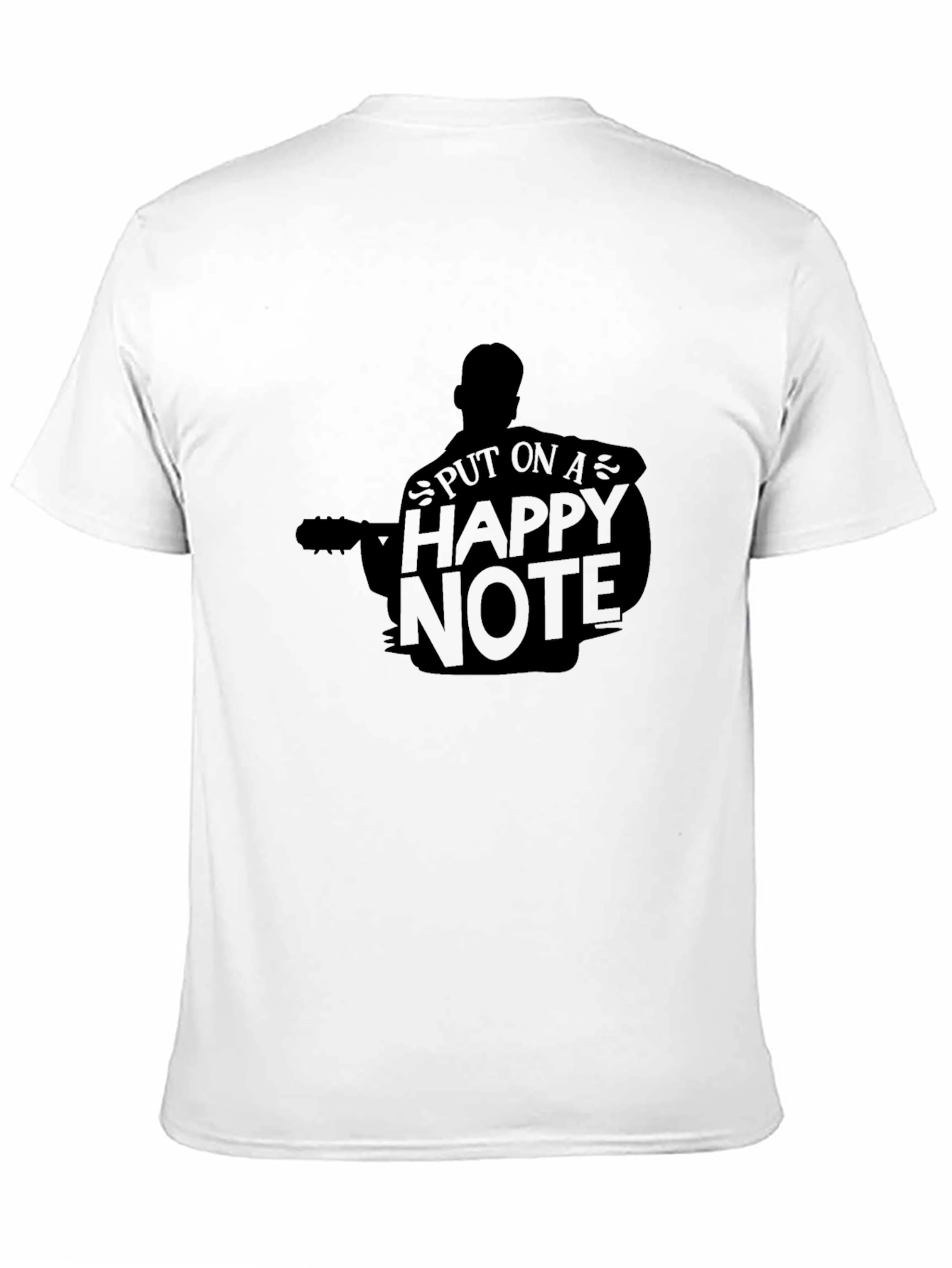 Happy Note Graphic Tee - Black Cotton T-Shirt