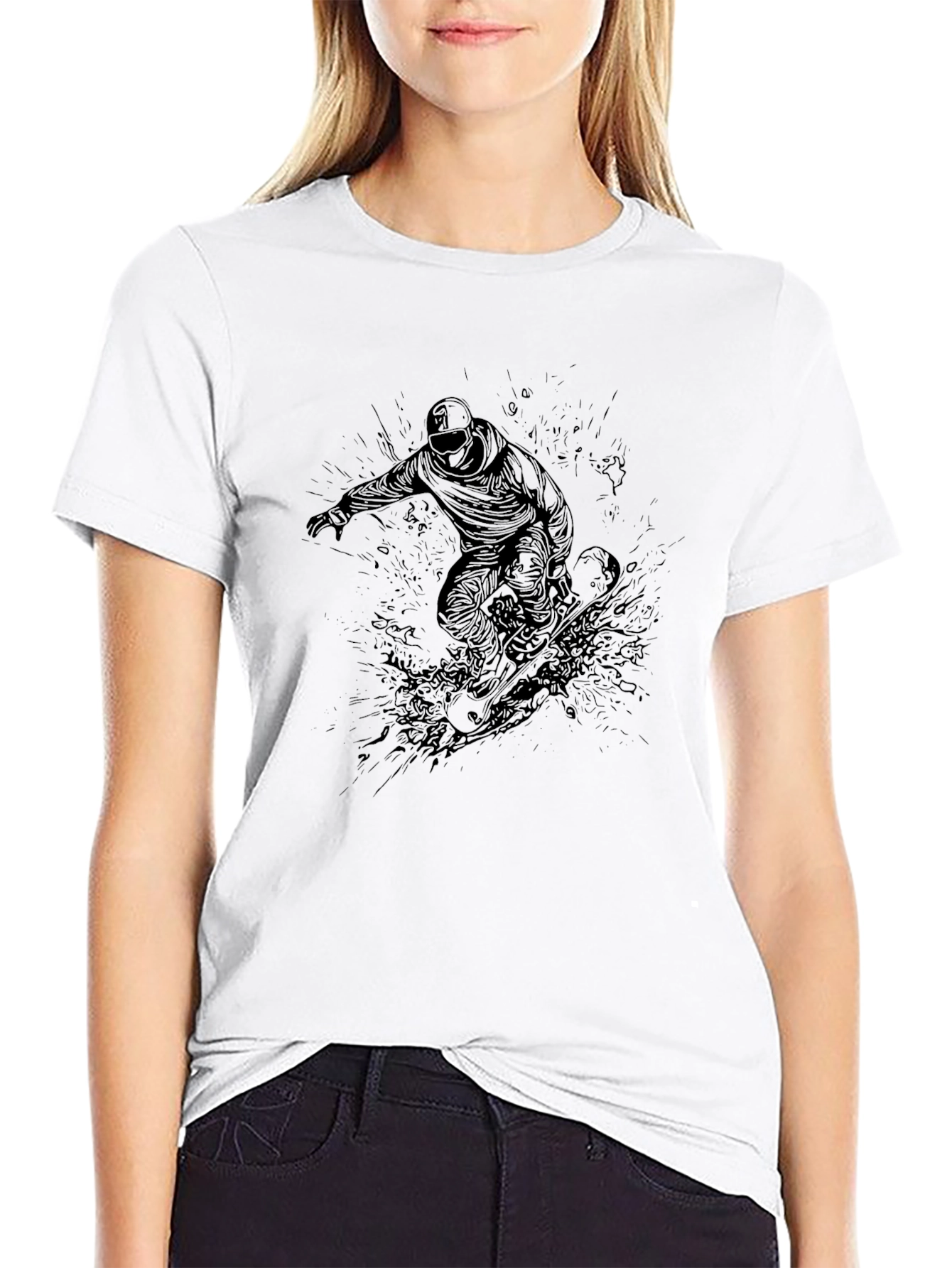 Black Snowboard Graphic Tee