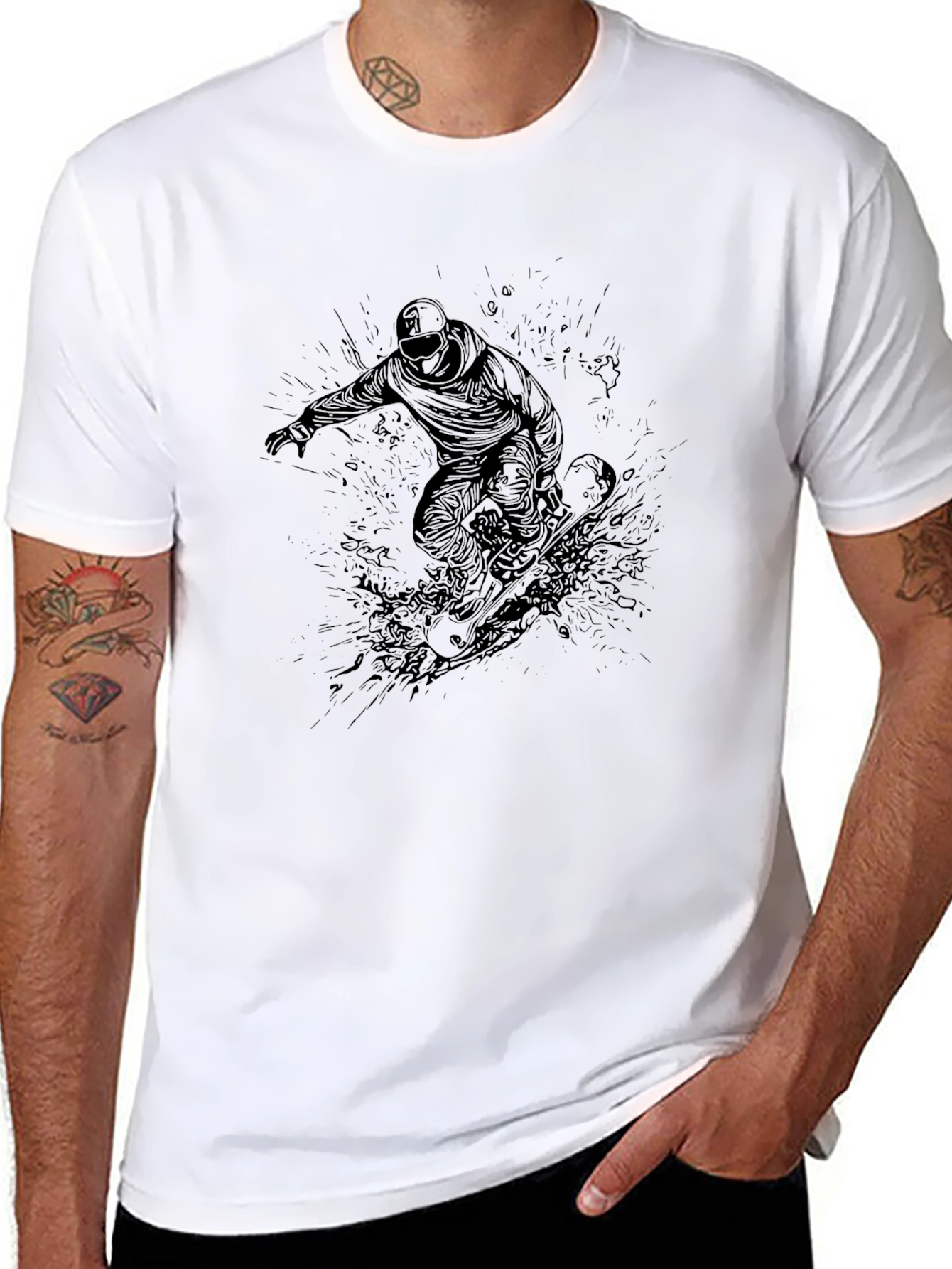 Black Snowboard Graphic Tee