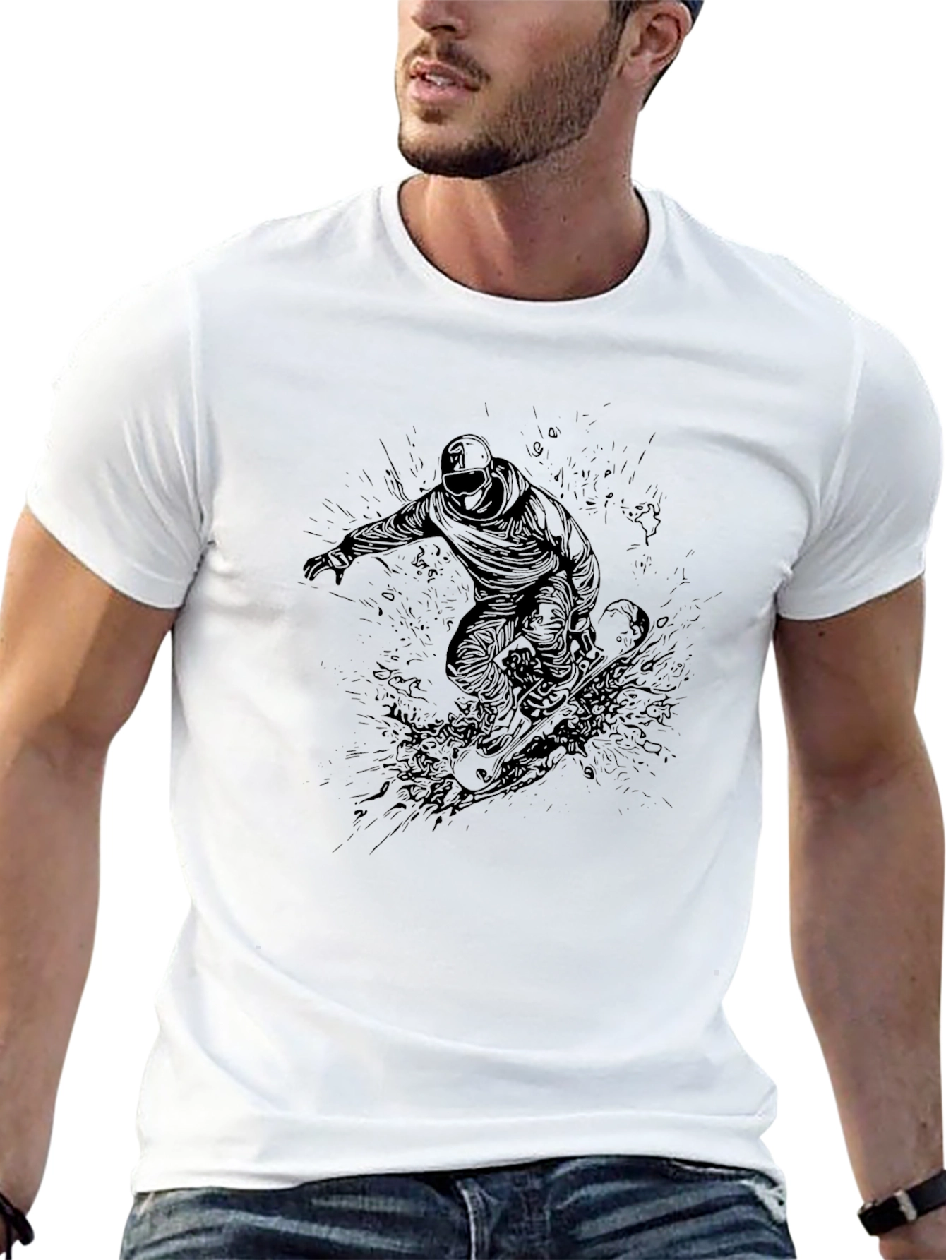 Black Snowboard Graphic Tee