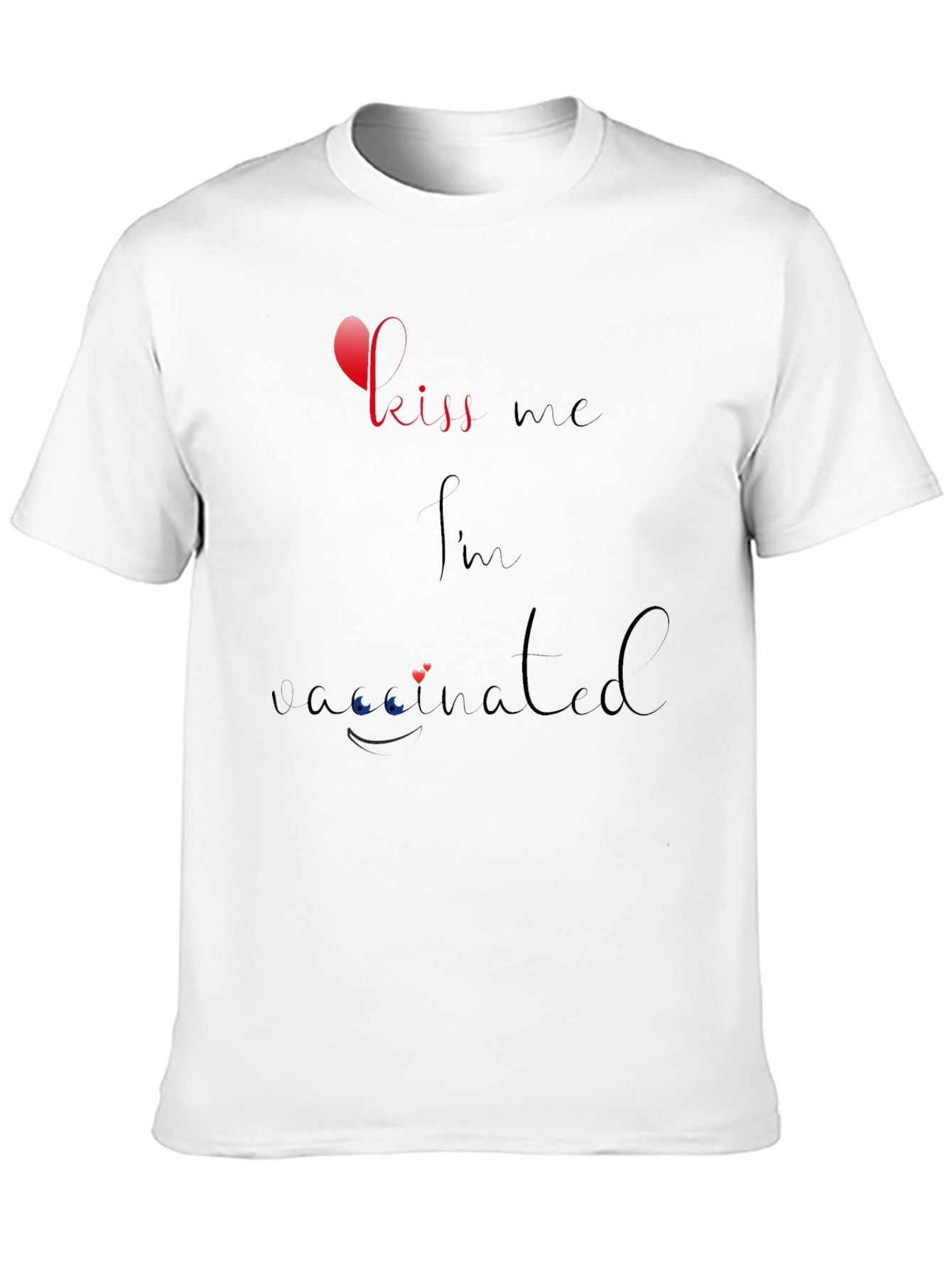Kiss Me Im Vaccinated Black T-Shirt