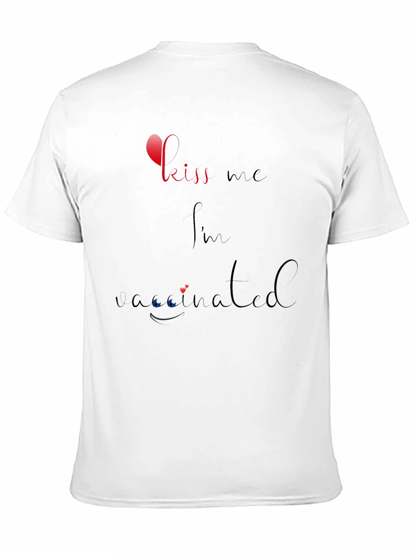 Kiss Me Im Vaccinated Black T-Shirt