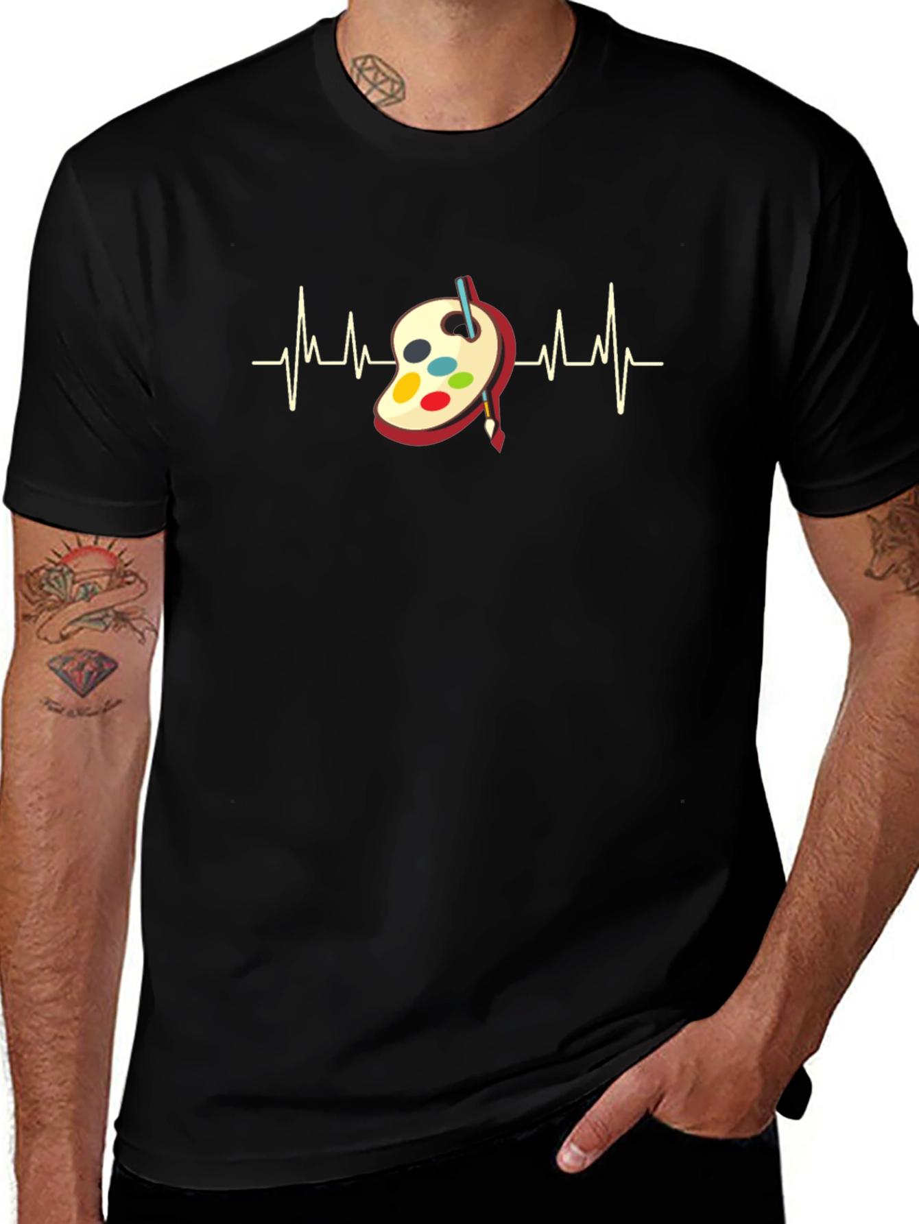 Artist Heartbeat T-Shirt - Creative Painting Palette Design