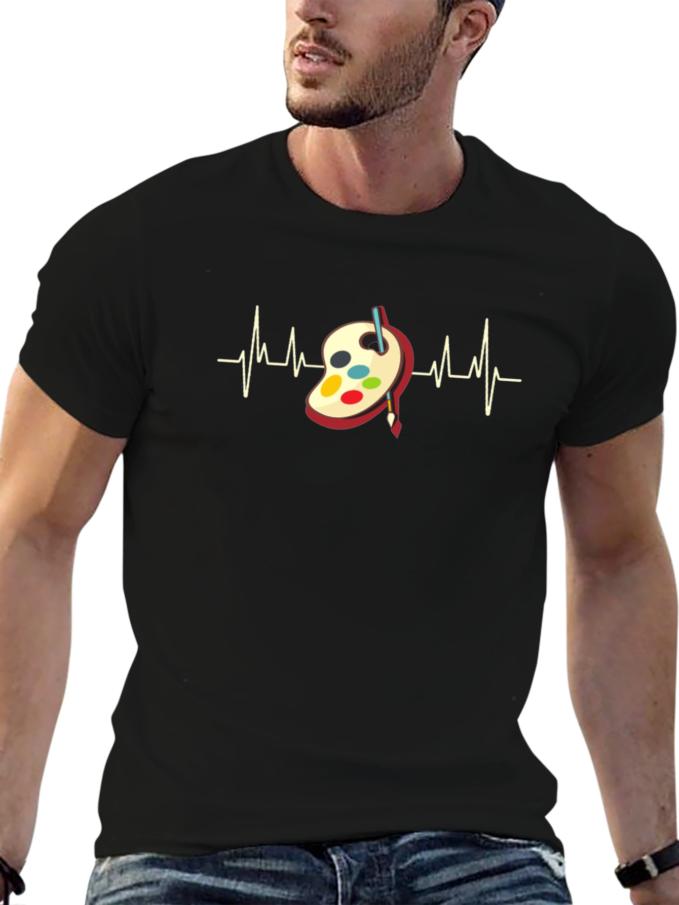Artist Heartbeat T-Shirt - Creative Painting Palette Design