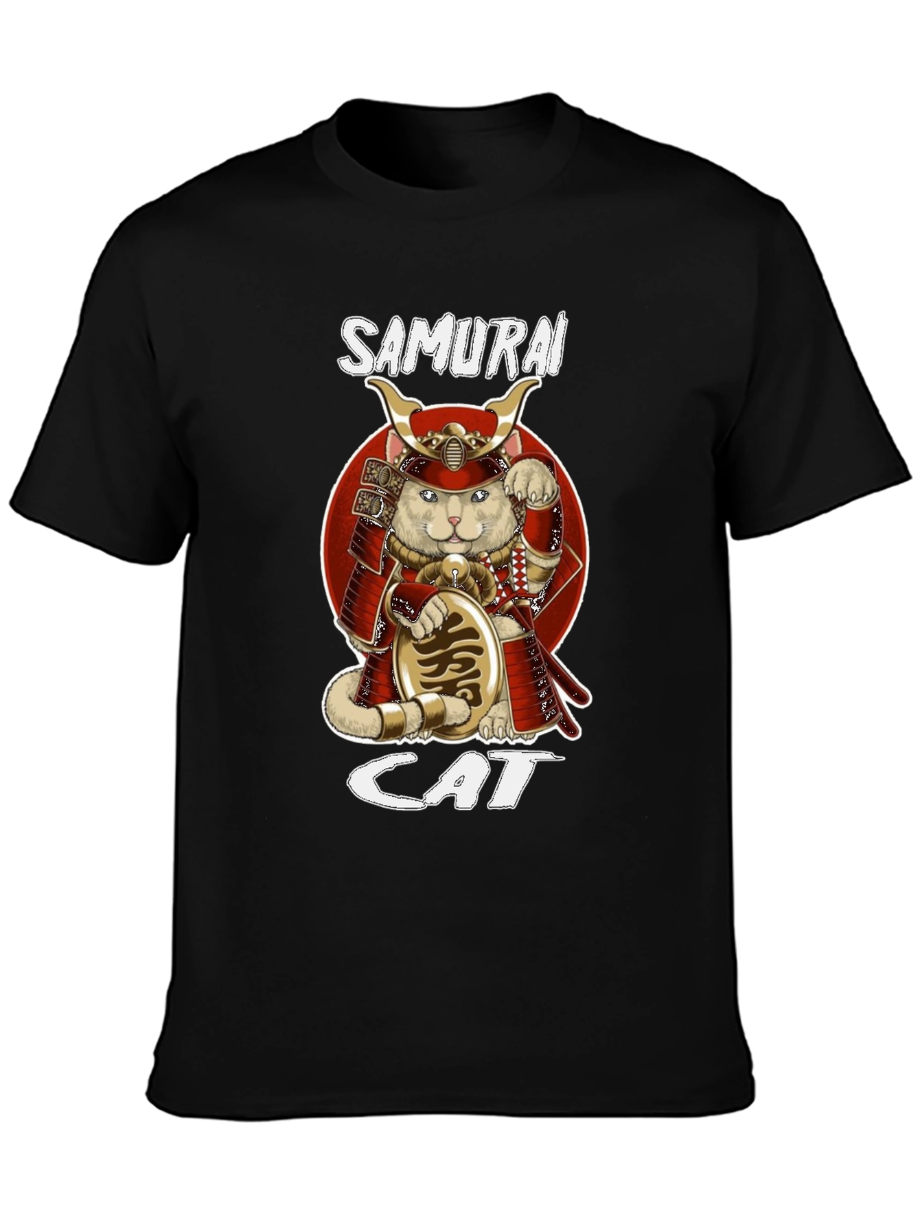 Samurai Cat Graphic T-Shirt