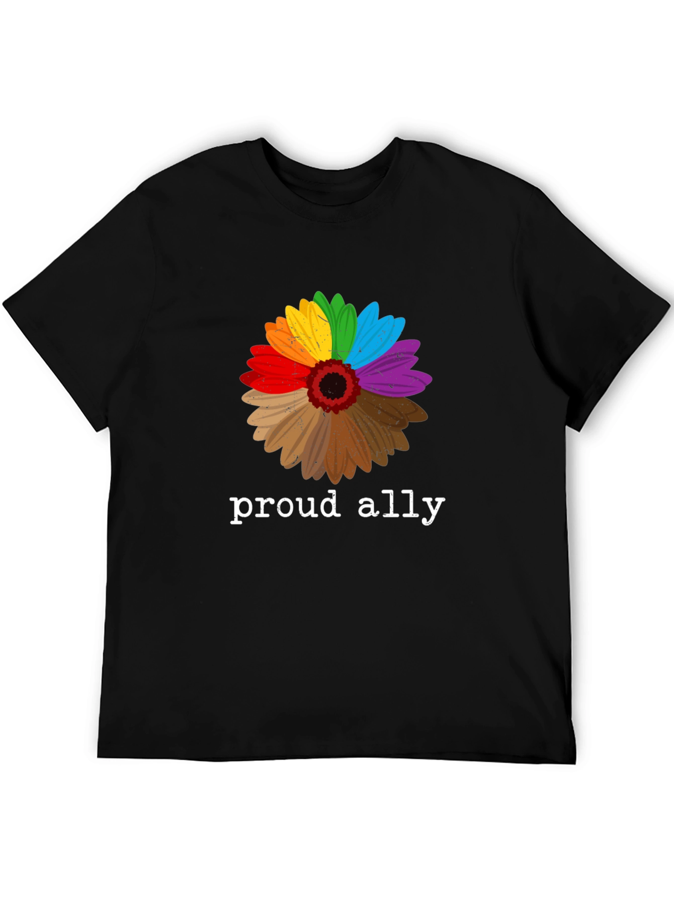 Proud Ally LGBTQ+ Rainbow Flower T-Shirt