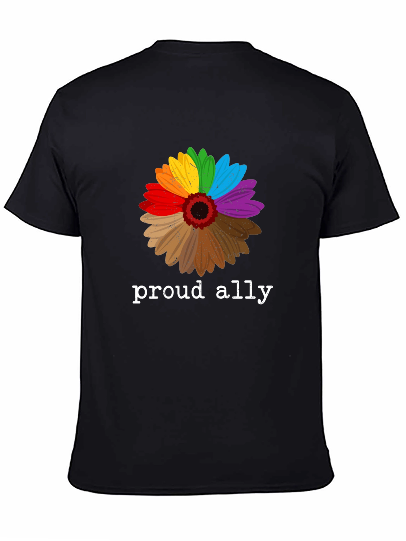 Proud Ally LGBTQ+ Rainbow Flower T-Shirt